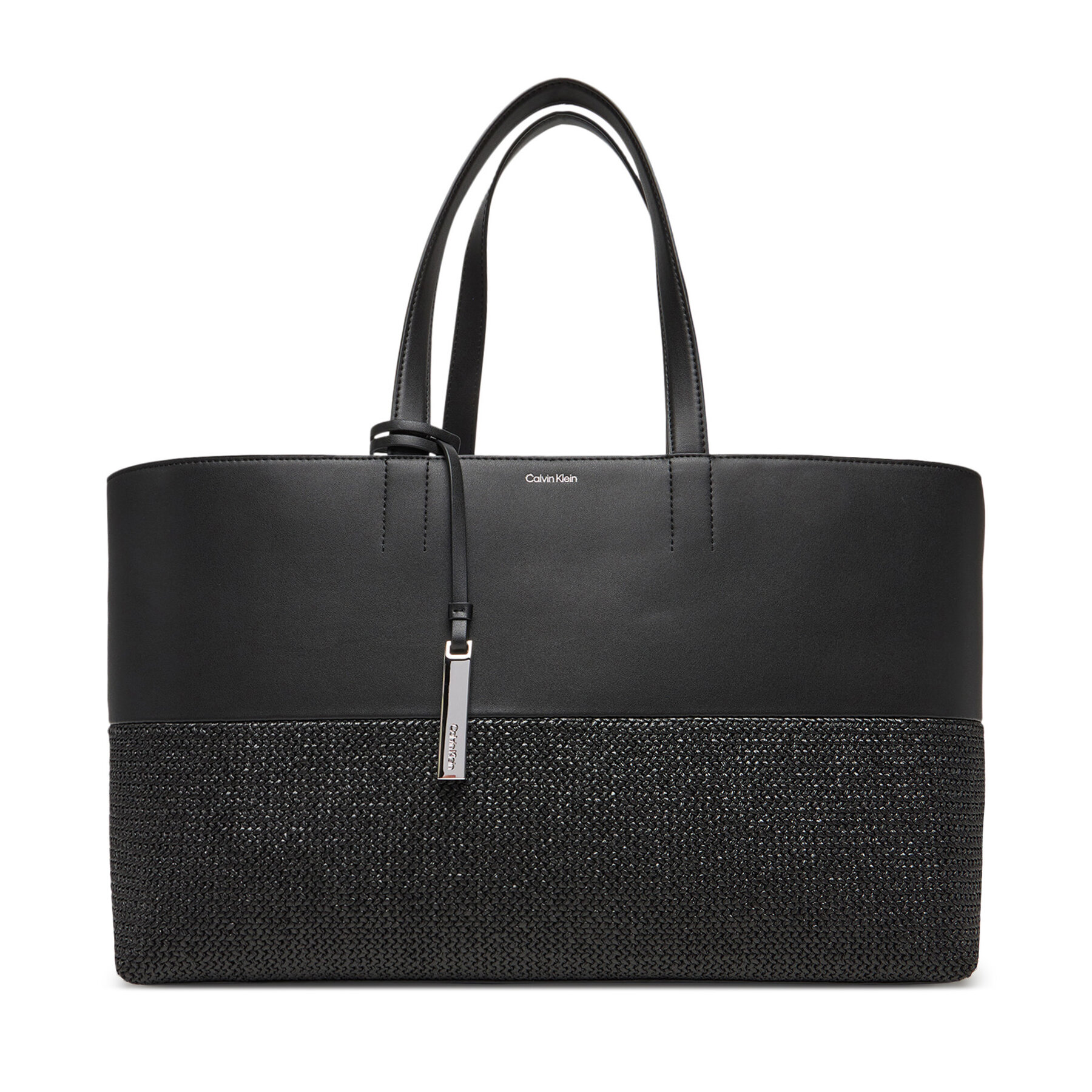 Geantă Calvin Klein Ck Mixmedia Shopper_Raffia K60K613167 Negru