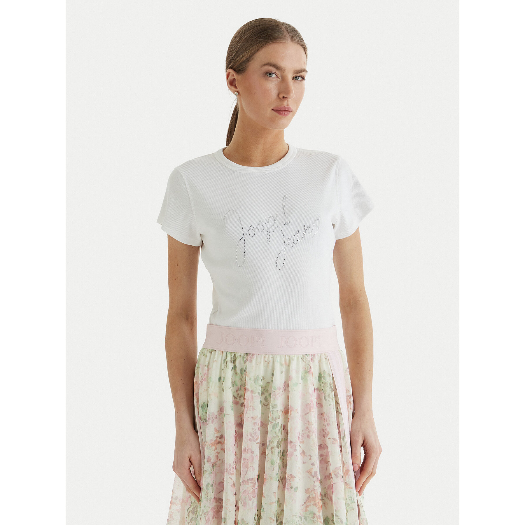 JOOP! Jeans T-Shirt Tineta 10019315 30102094 Λευκό Regular Fit