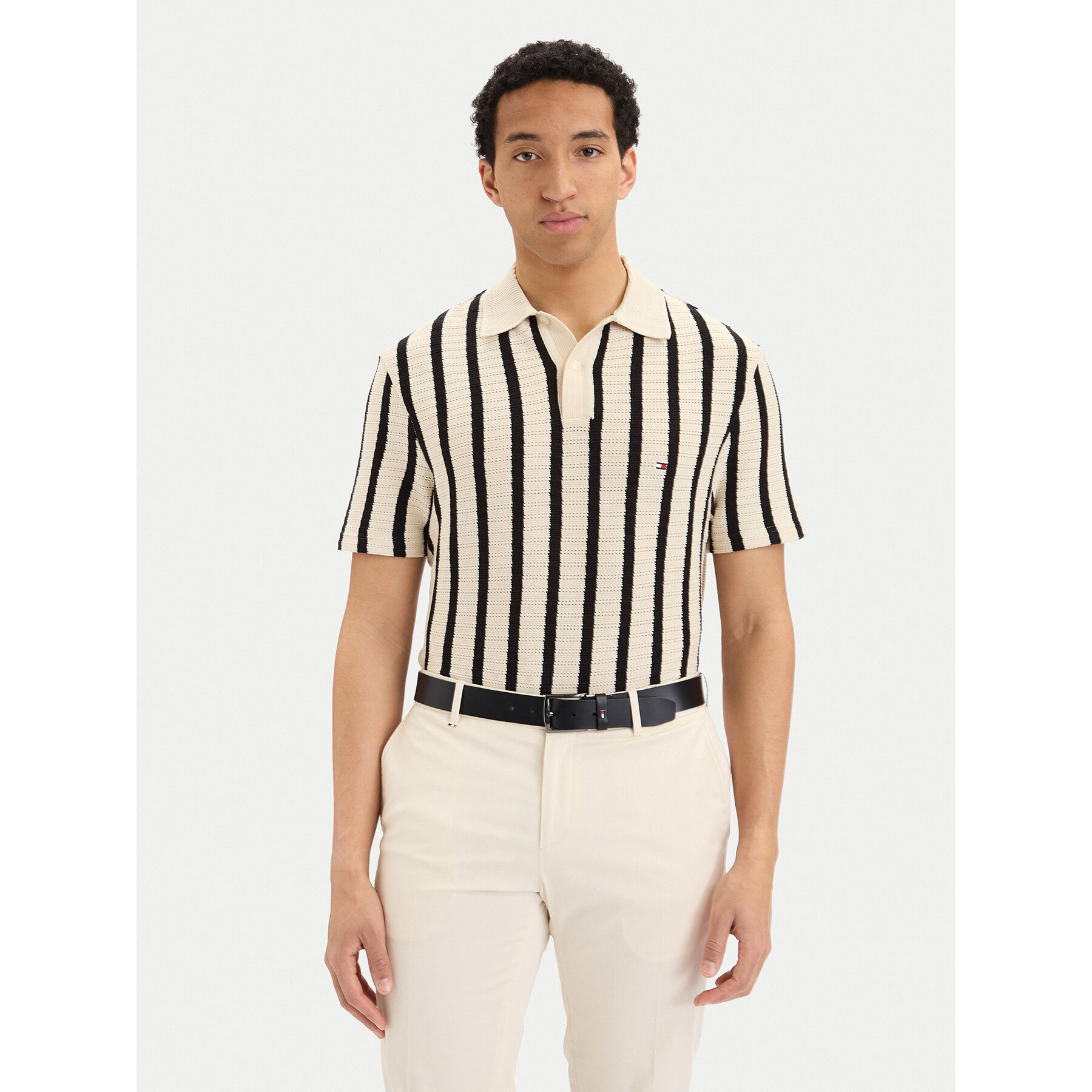 Tommy Hilfiger Polo majica MW0MW42770 Kremna Regular Fit