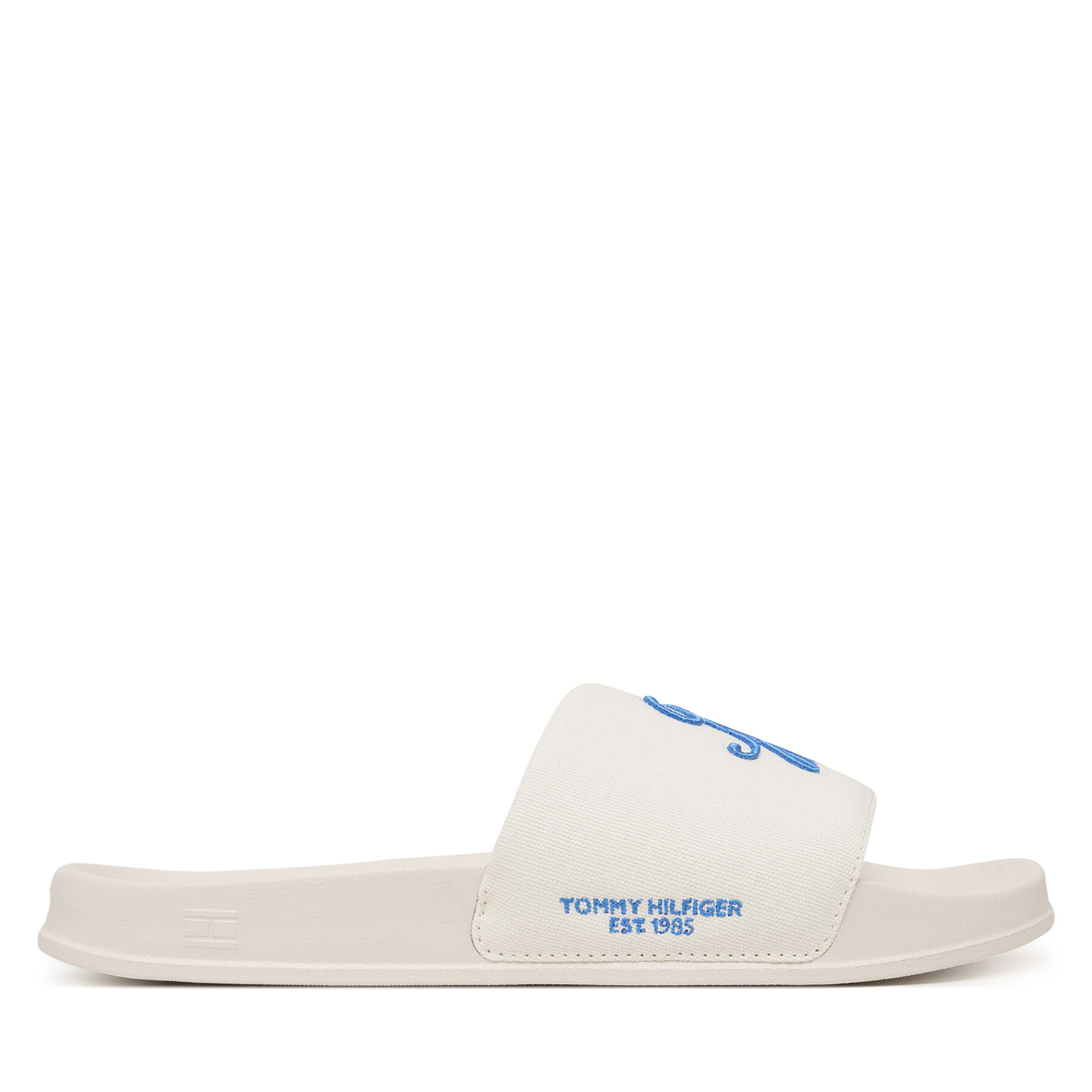 Ciabatte Tommy Hilfiger Logo Embroidery Canvas Pool Slides FM0FM05858 Bianco