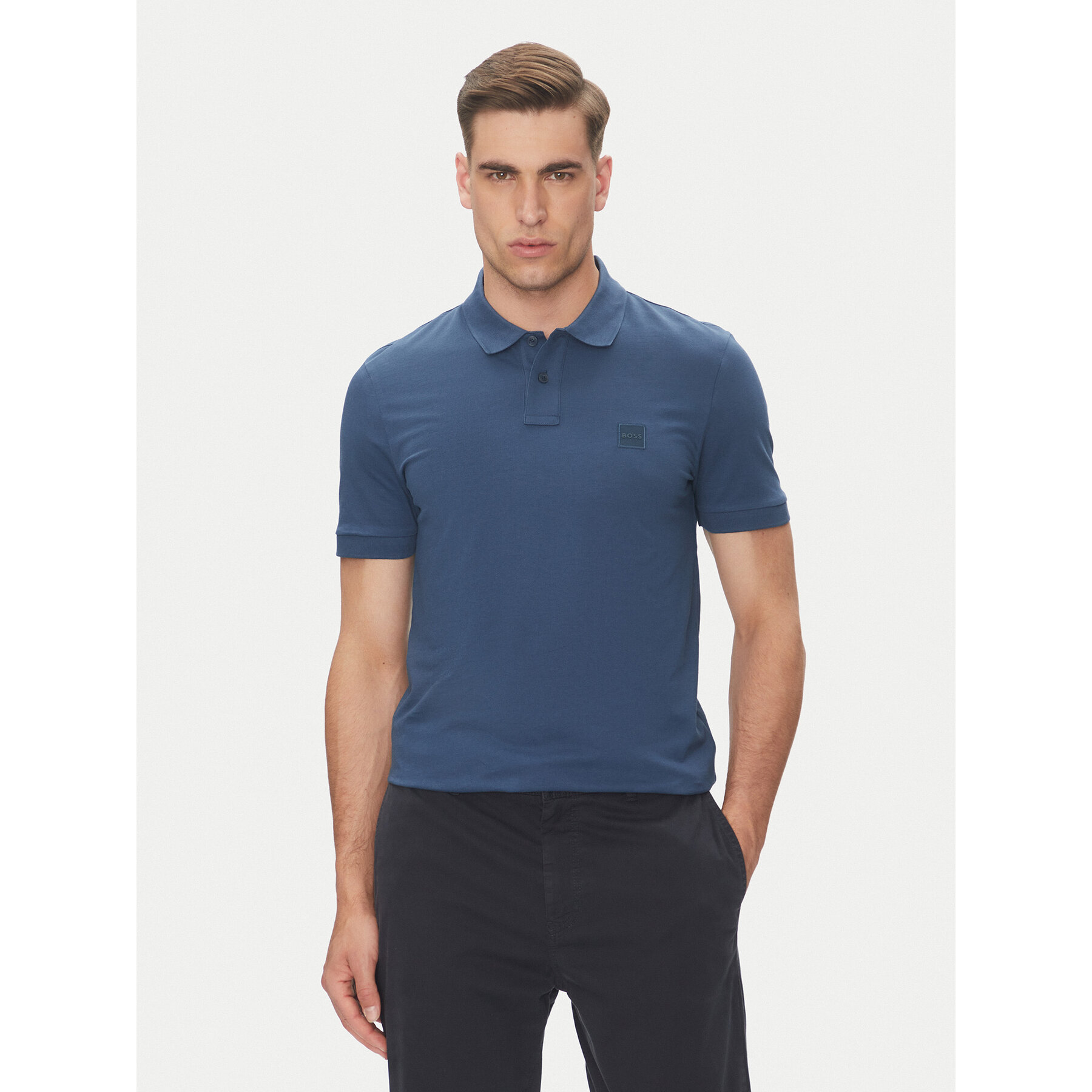 BOSS Polo marškinėliai Passenger 50507803 Mėlyna Slim Fit
