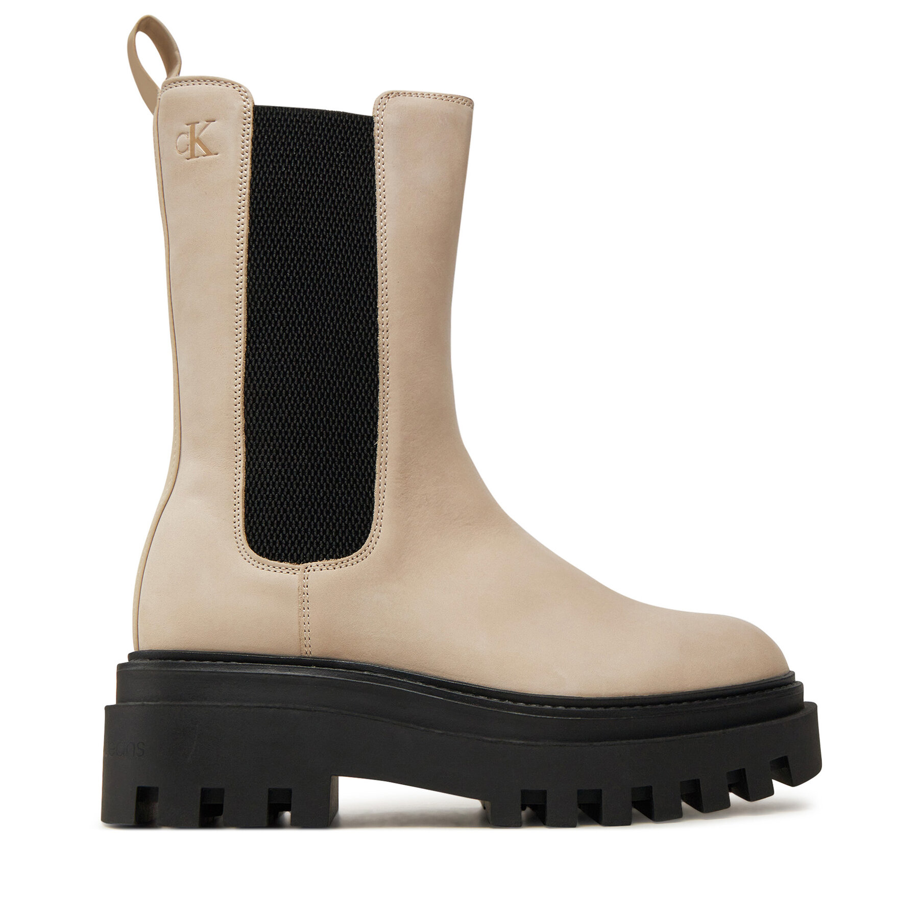 Női Bokacsizma Calvin Klein Jeans, Méret: 39, Bézs, Flatform Chelsea Boot Mg Nb YW0YW01684
