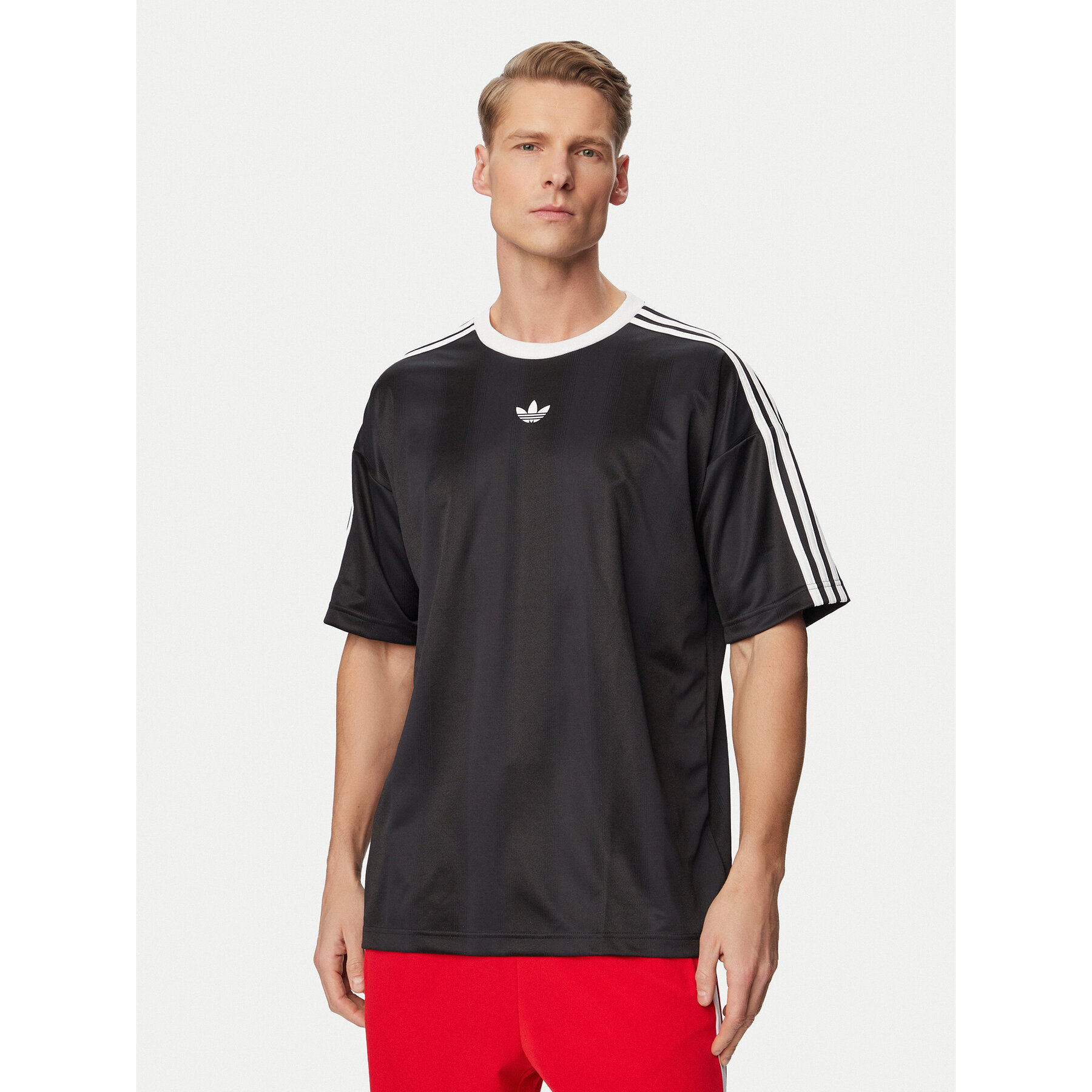 adidas T-Shirt adicolor Jacquard KD5830 Μαύρο Loose Fit