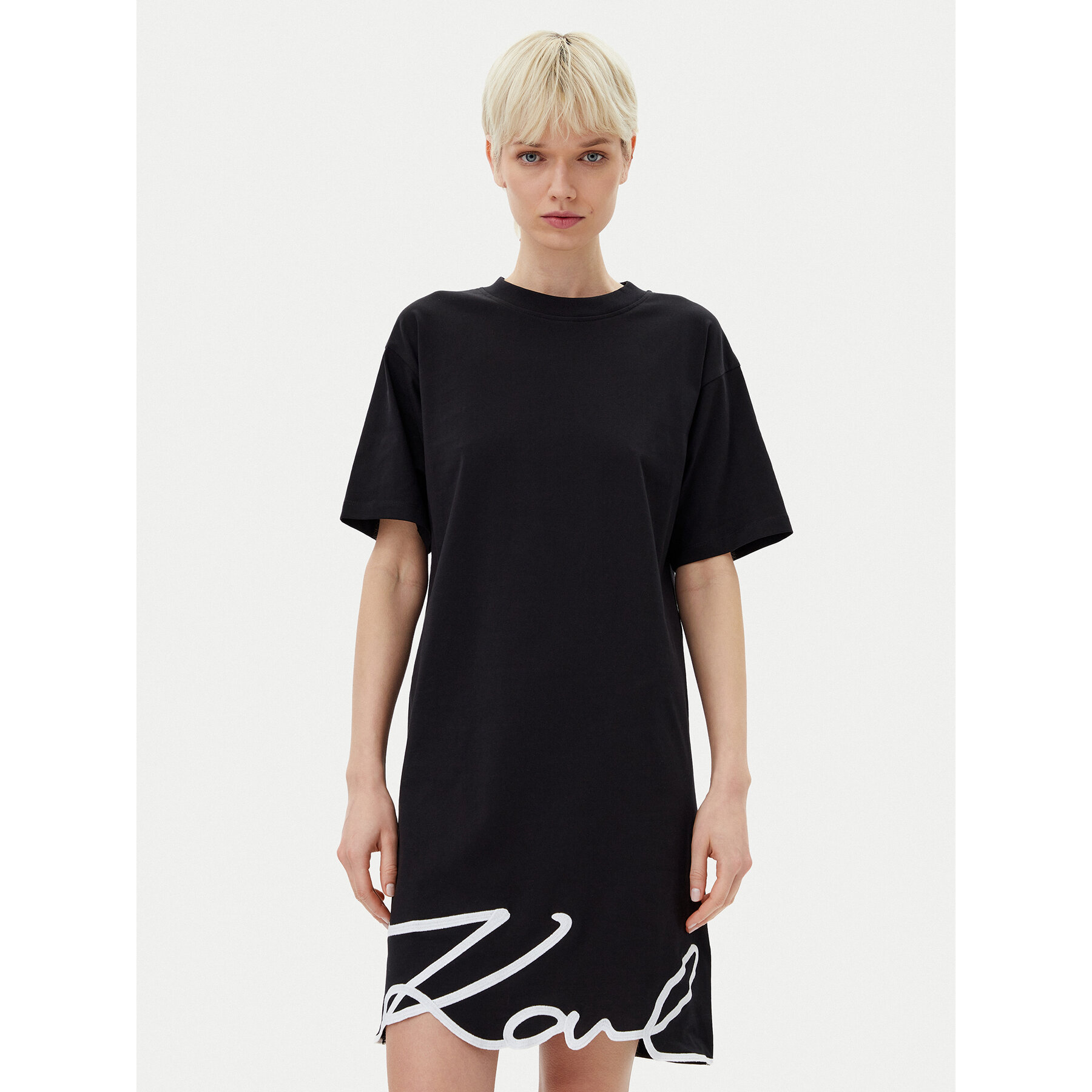 KARL LAGERFELD Kleid für den Alltag A1W13001 Schwarz Regular Fit