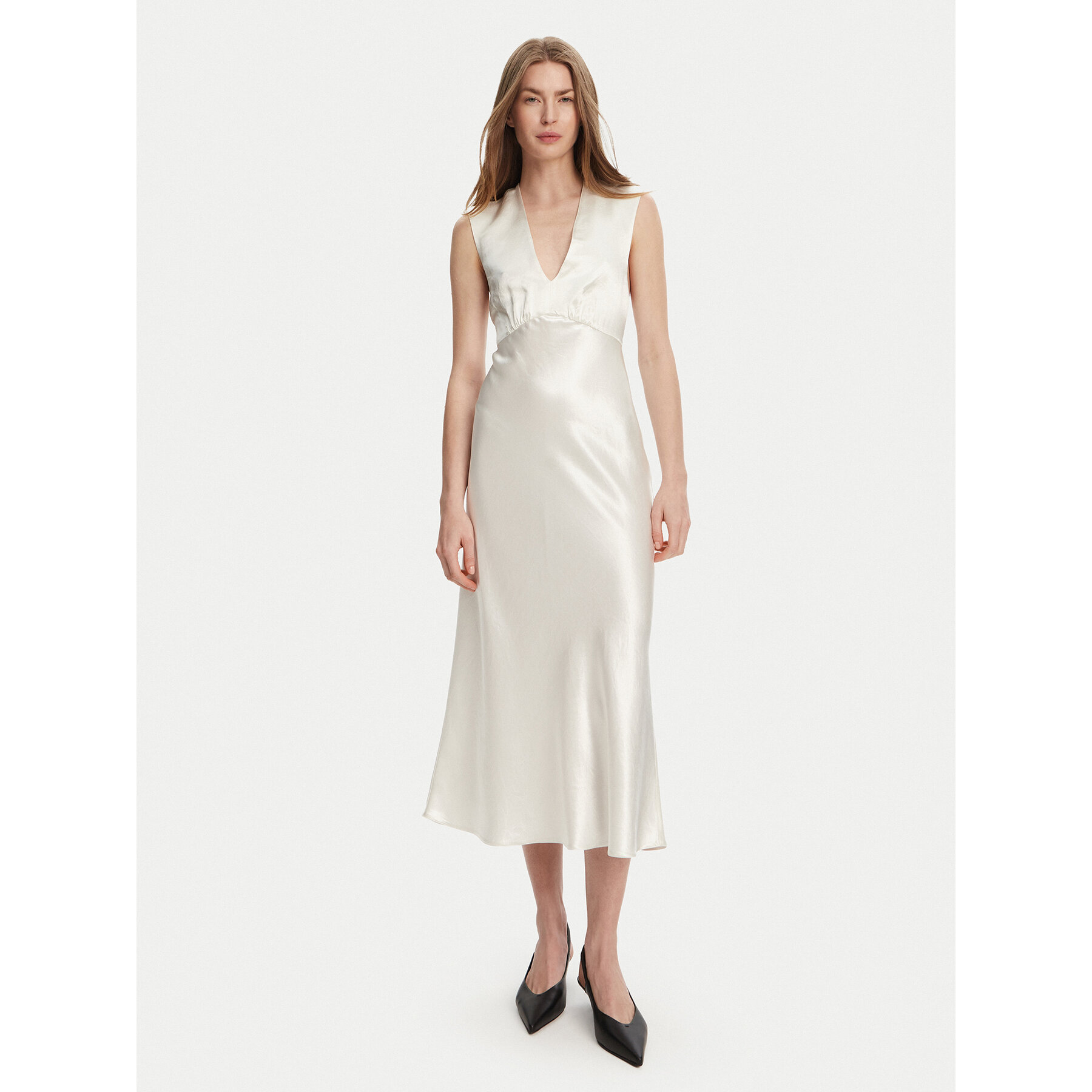 Max Mara Leisure Coctailkleid Glizia 2516221048 Weiß Regular Fit