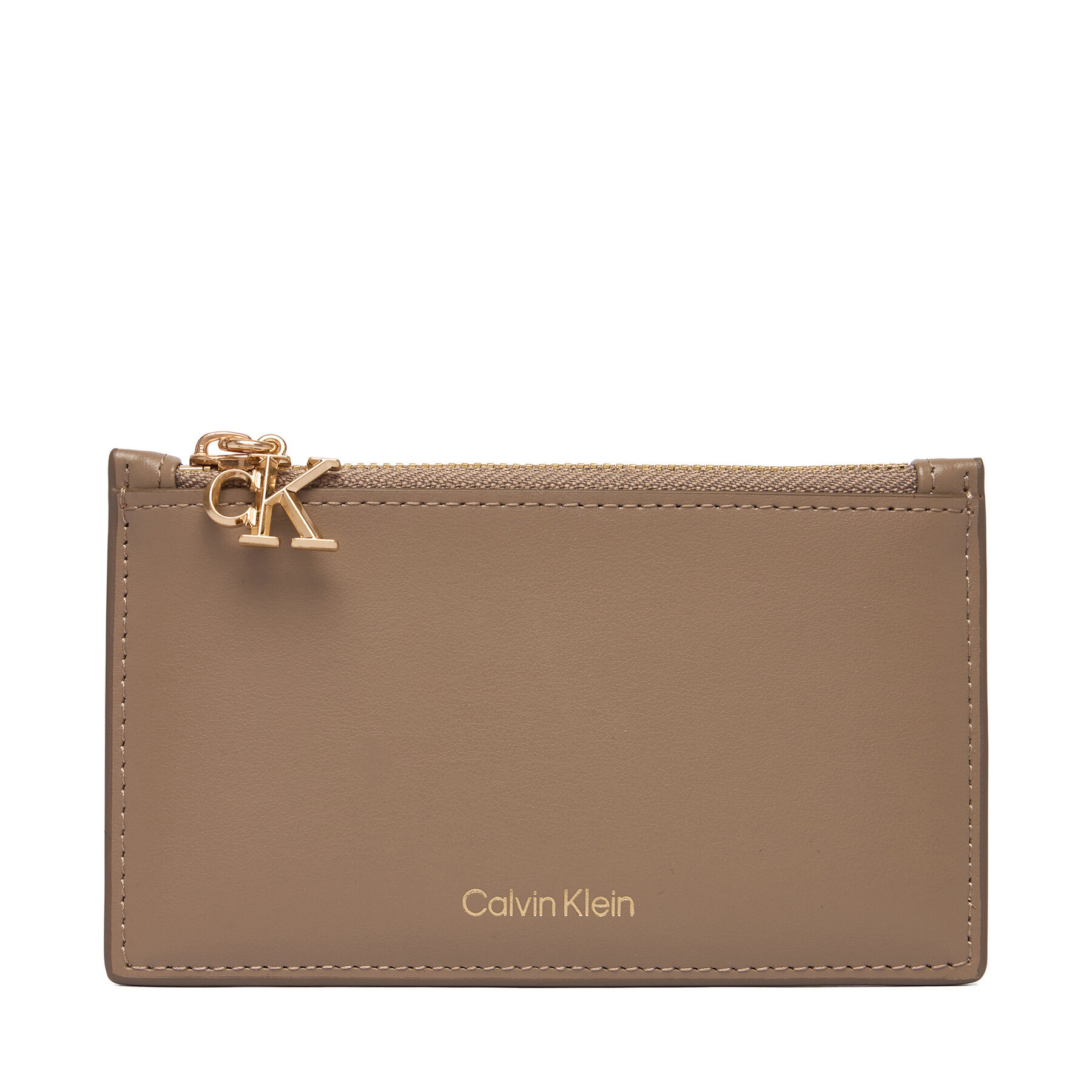 Калъф за кредитни карти Calvin Klein Ck Zip Cardcase 6Cc LV04F1076G Бежов