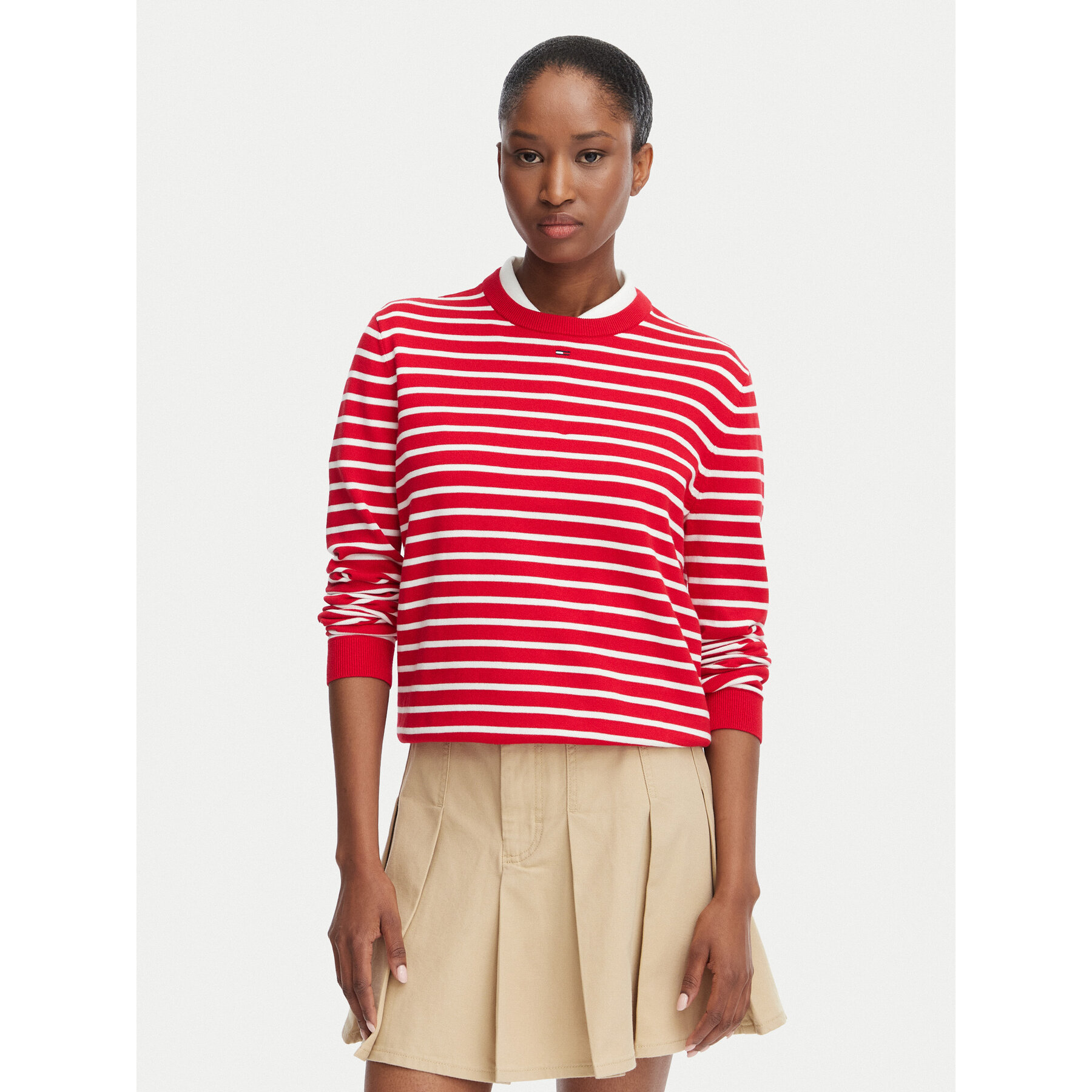 Tommy Jeans Pullover Essential DW0DW20159 Rot Regular Fit