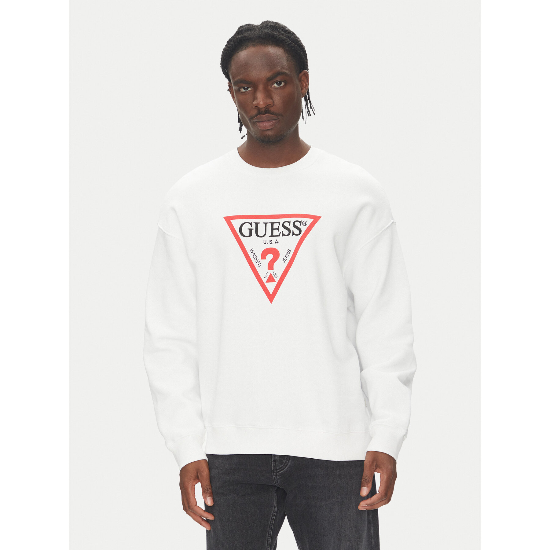 Guess Jeans Sweatshirt M4YQ21 K9V31 Weiß Oversize