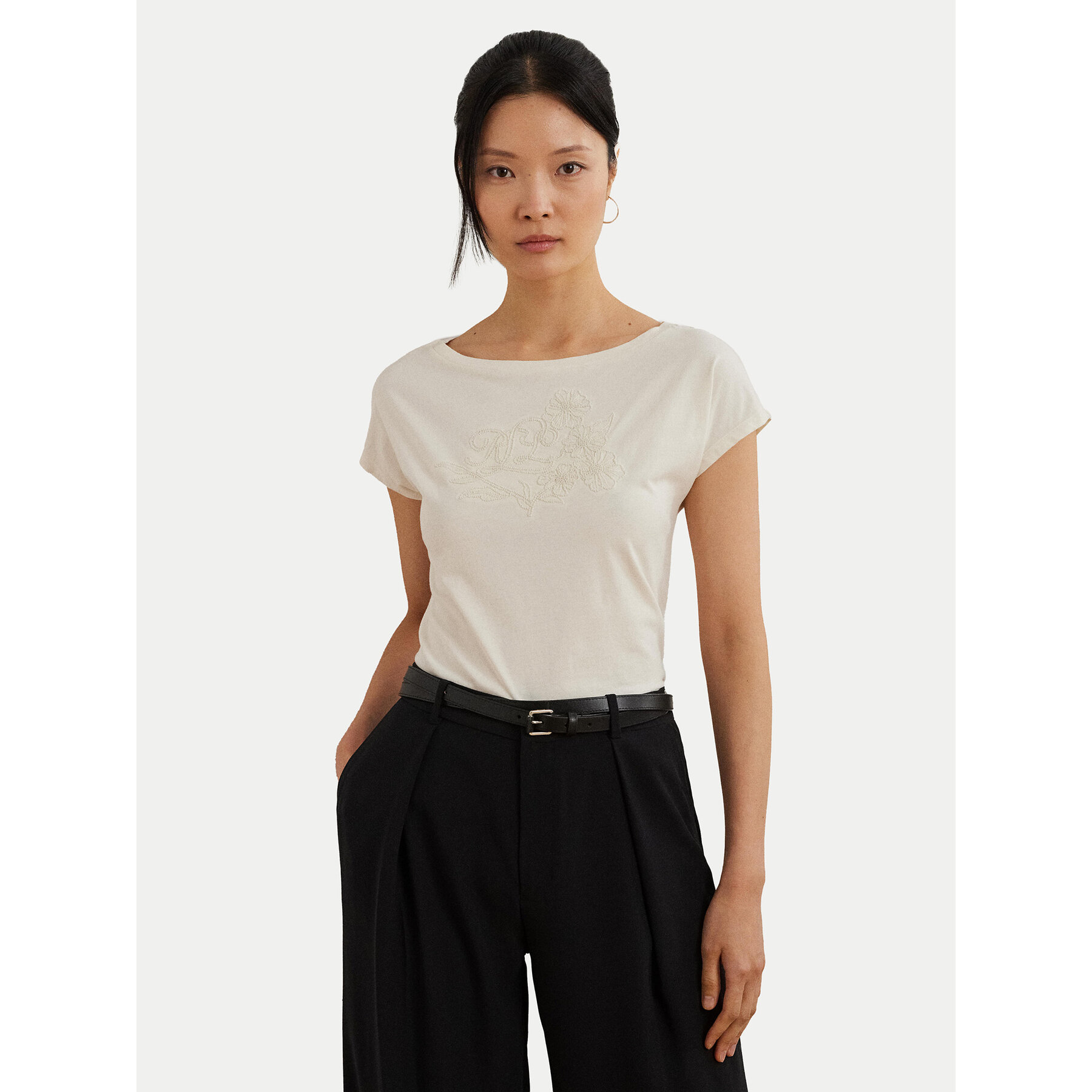LAUREN RALPH LAUREN Póló 200963933001 Ekru Relaxed Fit