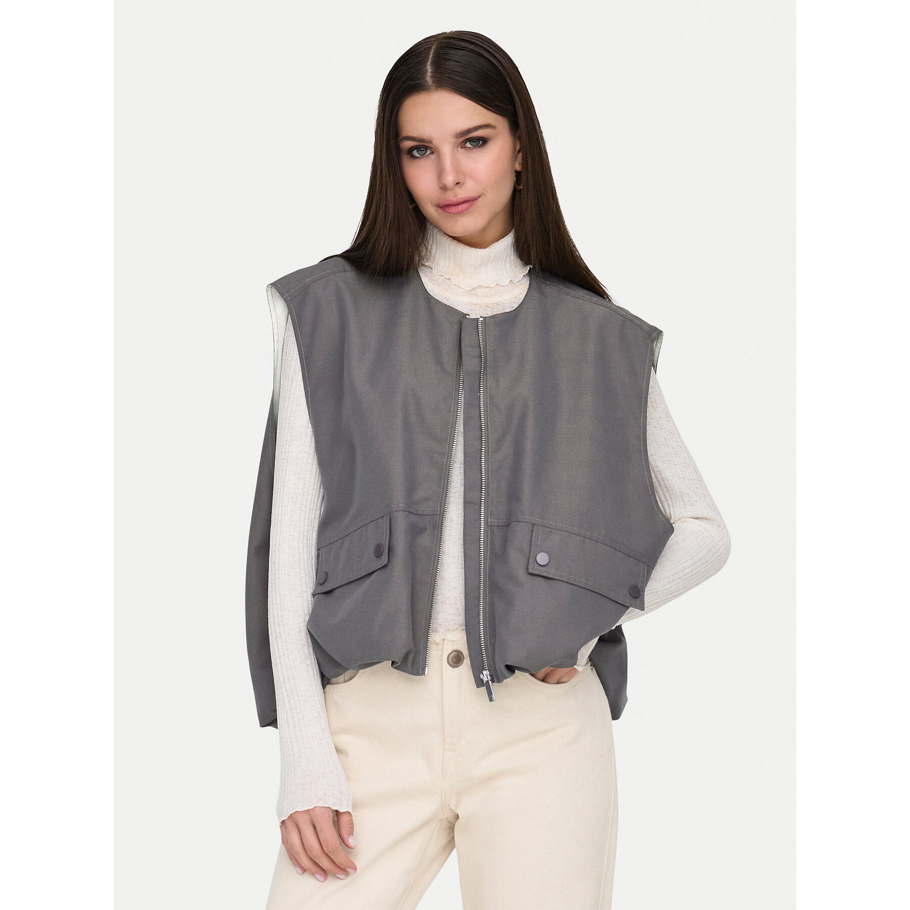 ONLY Bodywarmer Mary 15338137 Grau Loose Fit