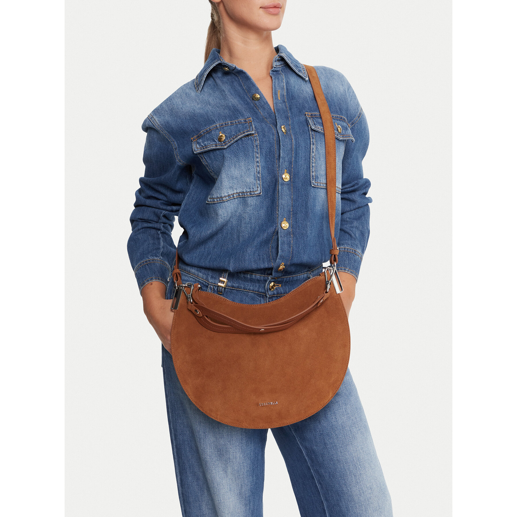 Ročna torba Coccinelle QKG Coccinellesunup Suede E1 QKG 13 02 01 Rjava