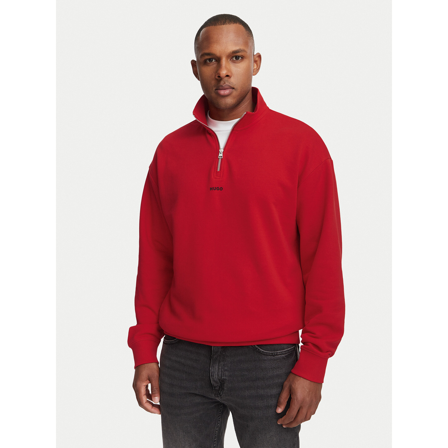 HUGO Sweatshirt Durty244 50525881 Rot Relaxed Fit