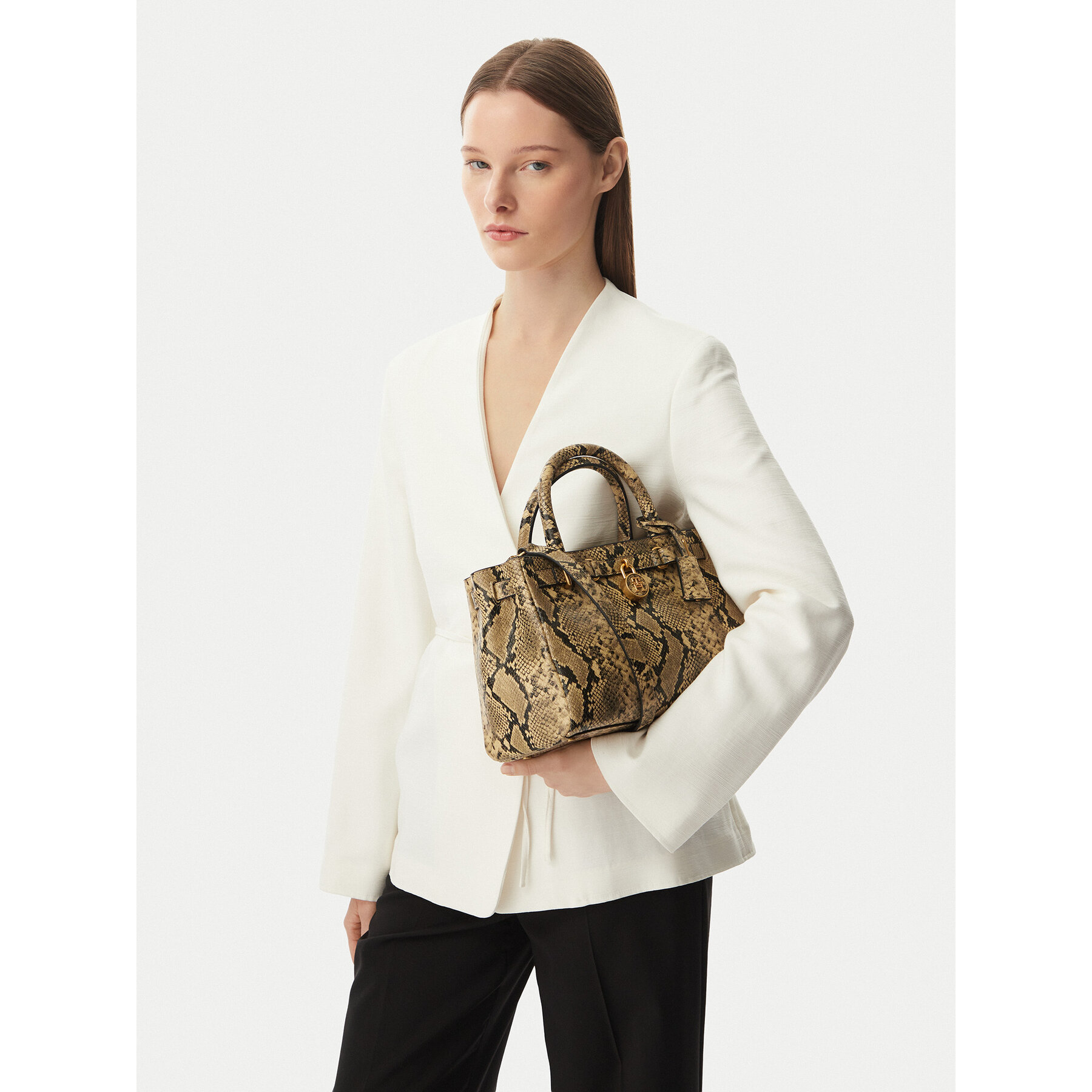 Ročna torba Tommy Hilfiger American Icon Mini Tote Snake AW0AW18818 Rjava