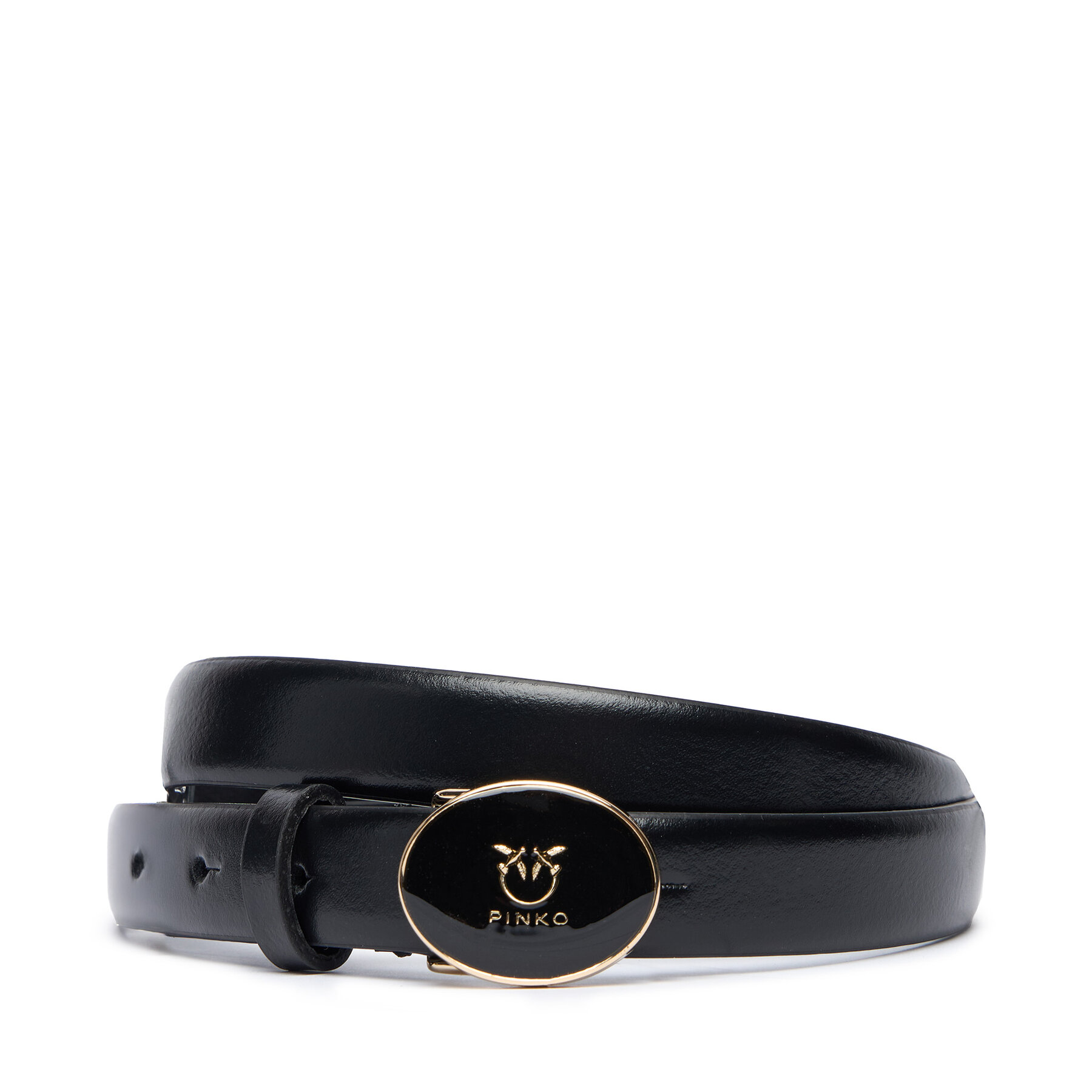Pásek PINKO Round Enamel H2 Belt 20252 PLT01 105466.A2QL Černá