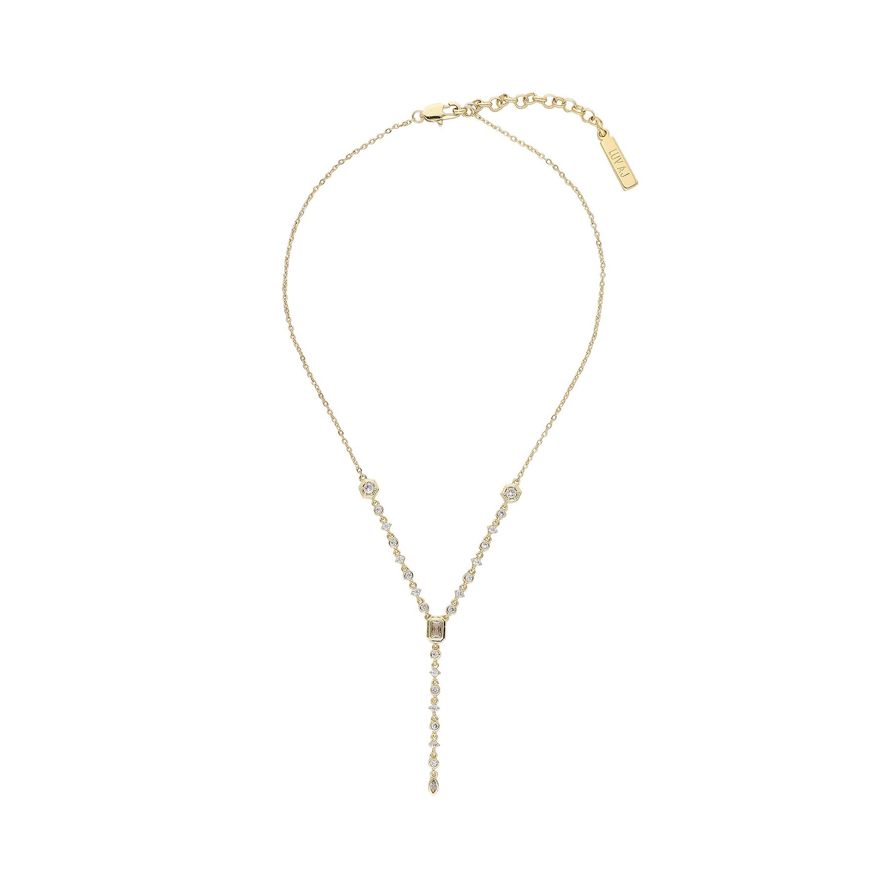 Ogrlica Luv AJ Stellar Bezel Lariat HOL22-N-SBL-G Gold