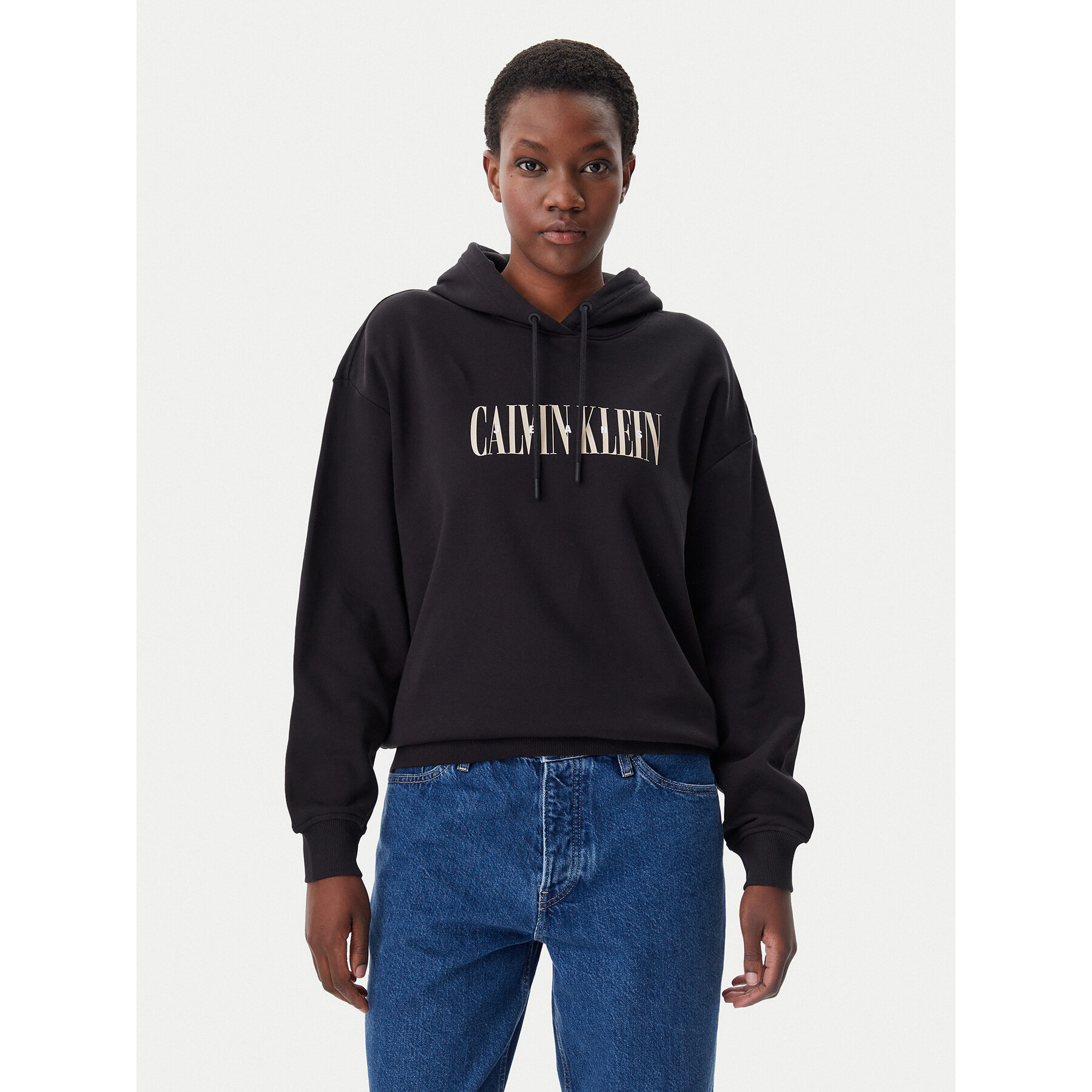 Calvin Klein Jeans Sweatshirt Varsity J20J225579 Schwarz Regular Fit