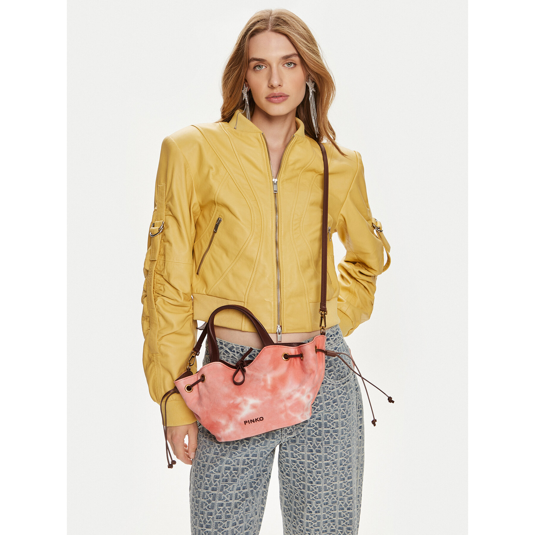 Kabelka PINKO Pagoda Small Shopper PE 24 PLTT 102910 A1MB Oranžová