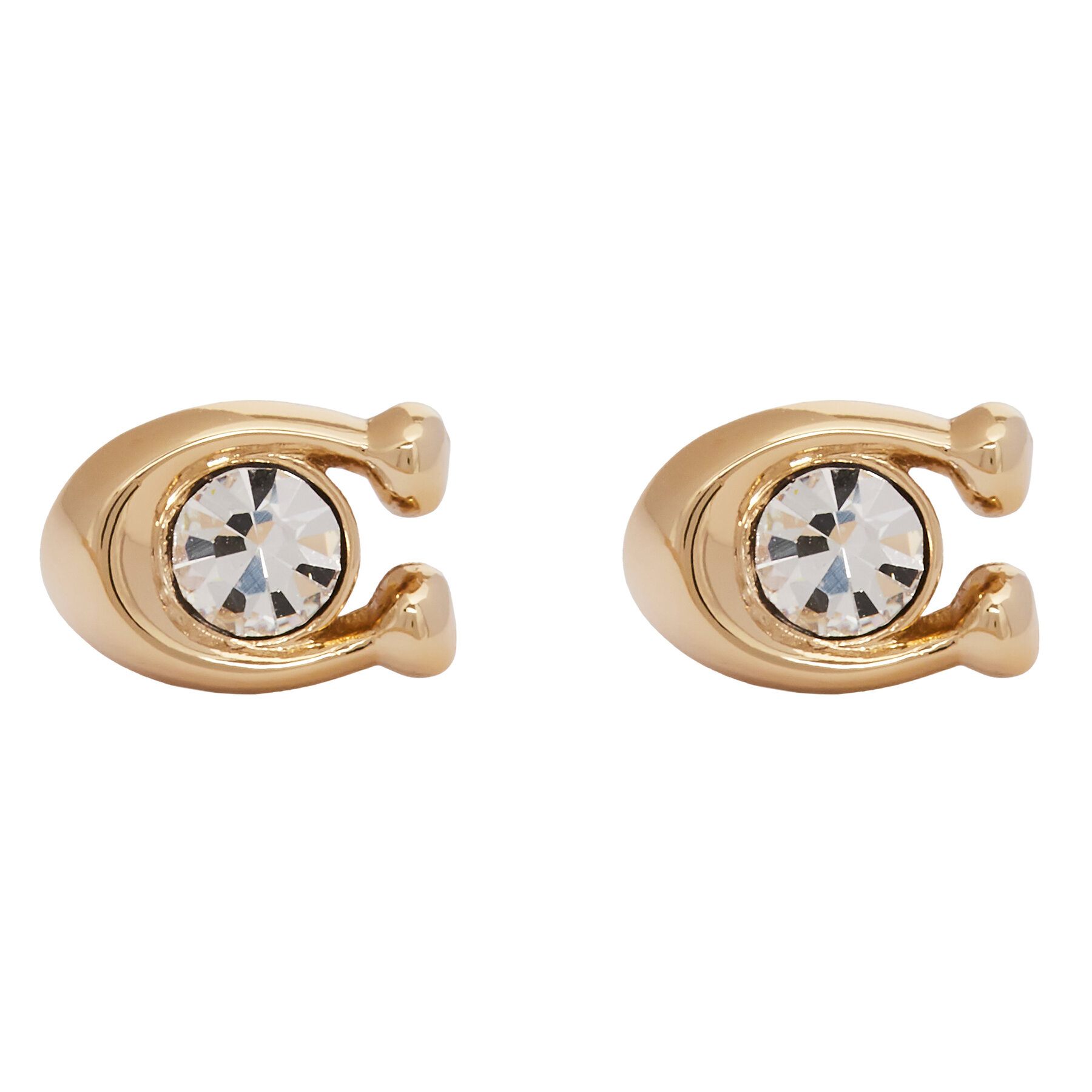 Náušnice Coach Signature Stone Stud Earrings 37440614GLD110 Zlatá