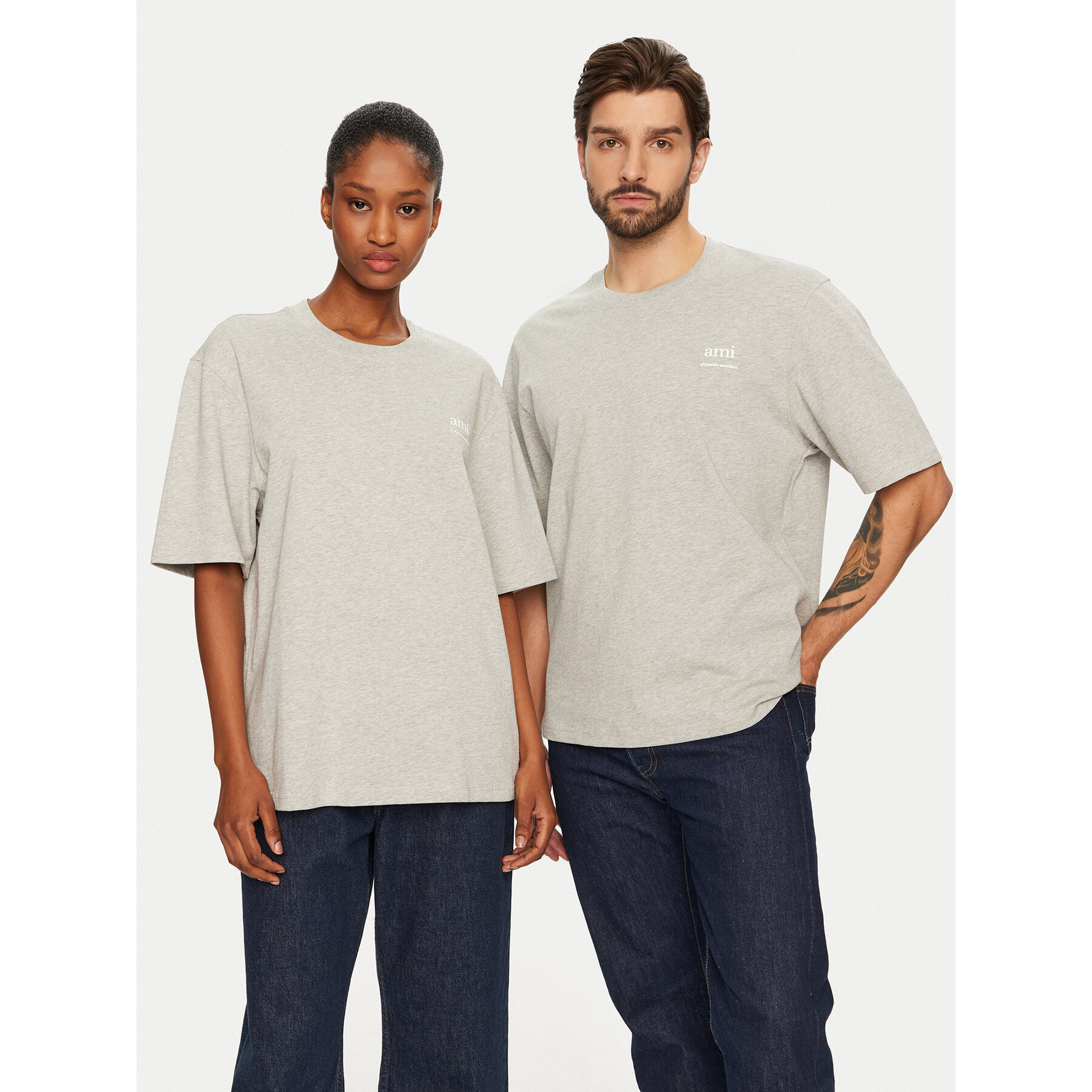 AMI PARIS AMI PARIS T-Shirt UTS024.726 0951 Γκρι Regular Fit