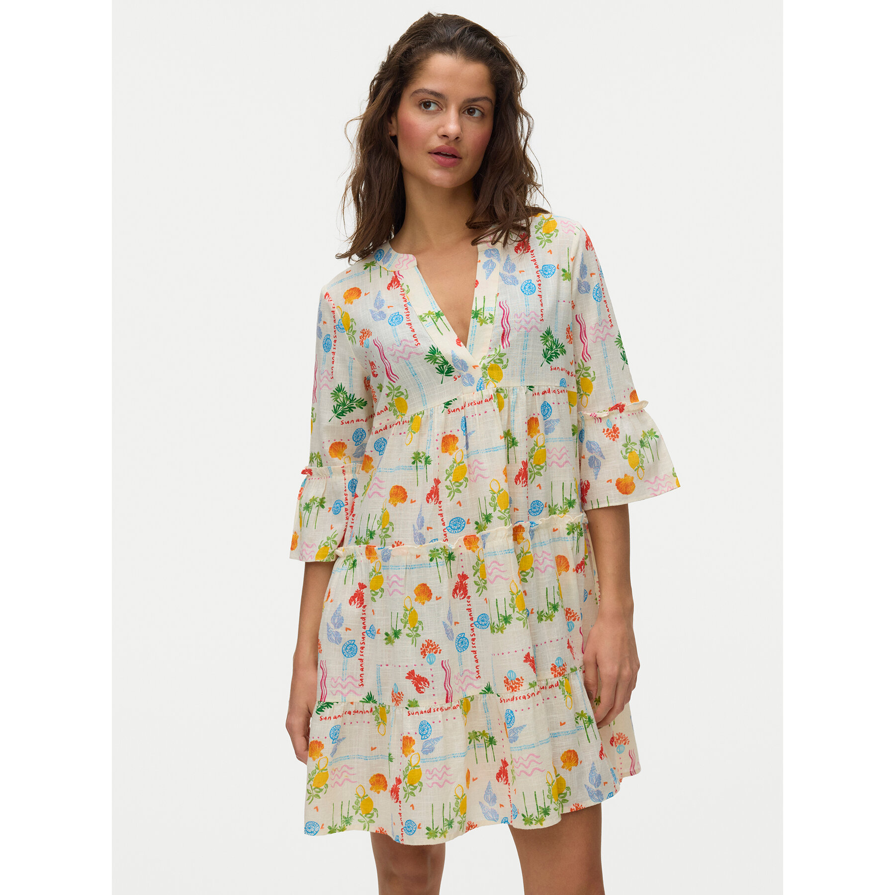 Vero Moda Sommerkleid Elena 10357444 Hellgelb Regular Fit