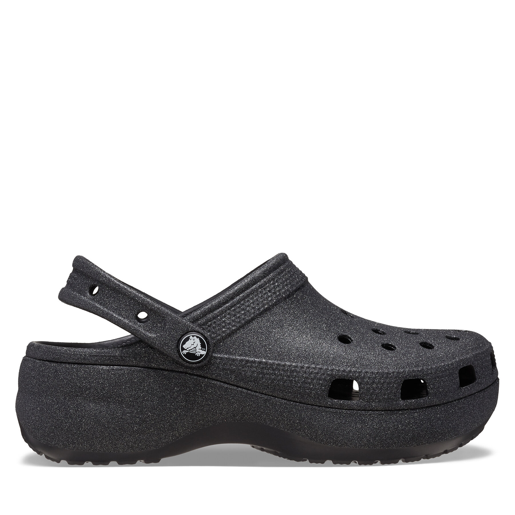 Şlapi Crocs Classic Platform Glitter Clog W 207241 Negru