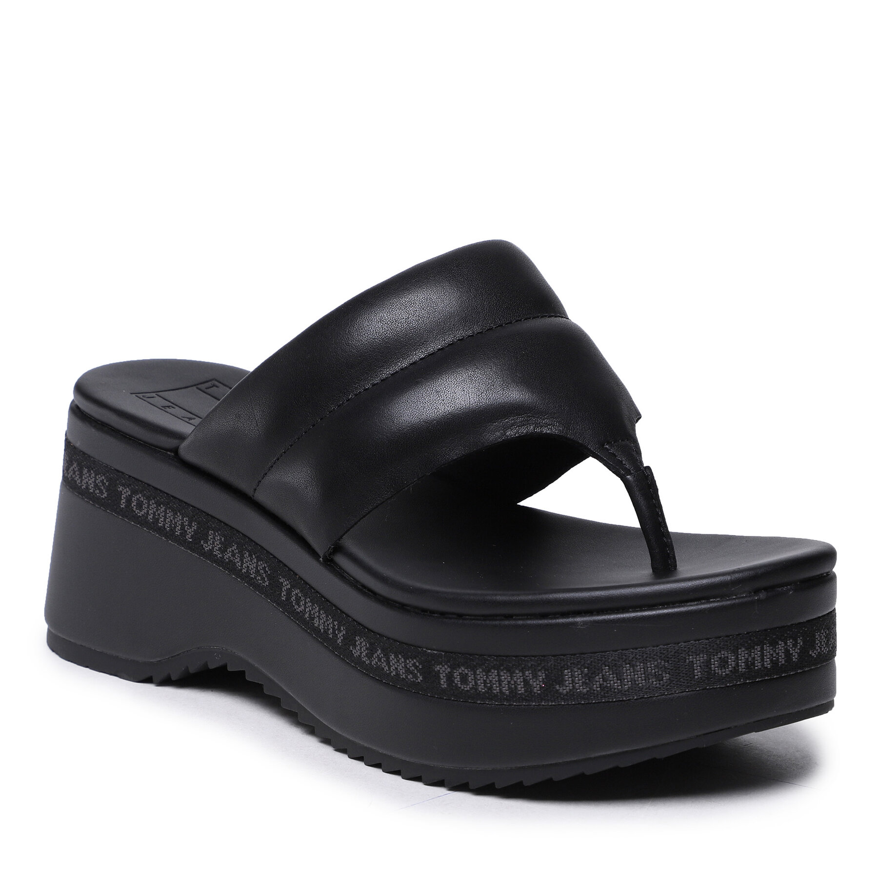 Flip flop Tommy Jeans Sandal Padded EN0EN02075 Black 0GJ 0GJ imagine super redus 2022
