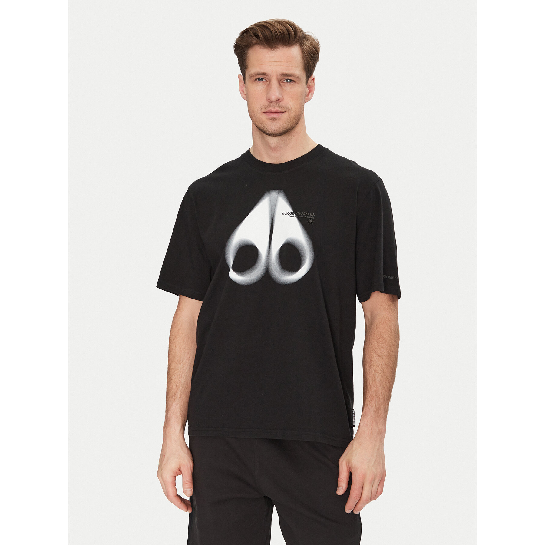 Moose Knuckles Póló Maurice M15MT776 Fekete Standard Fit