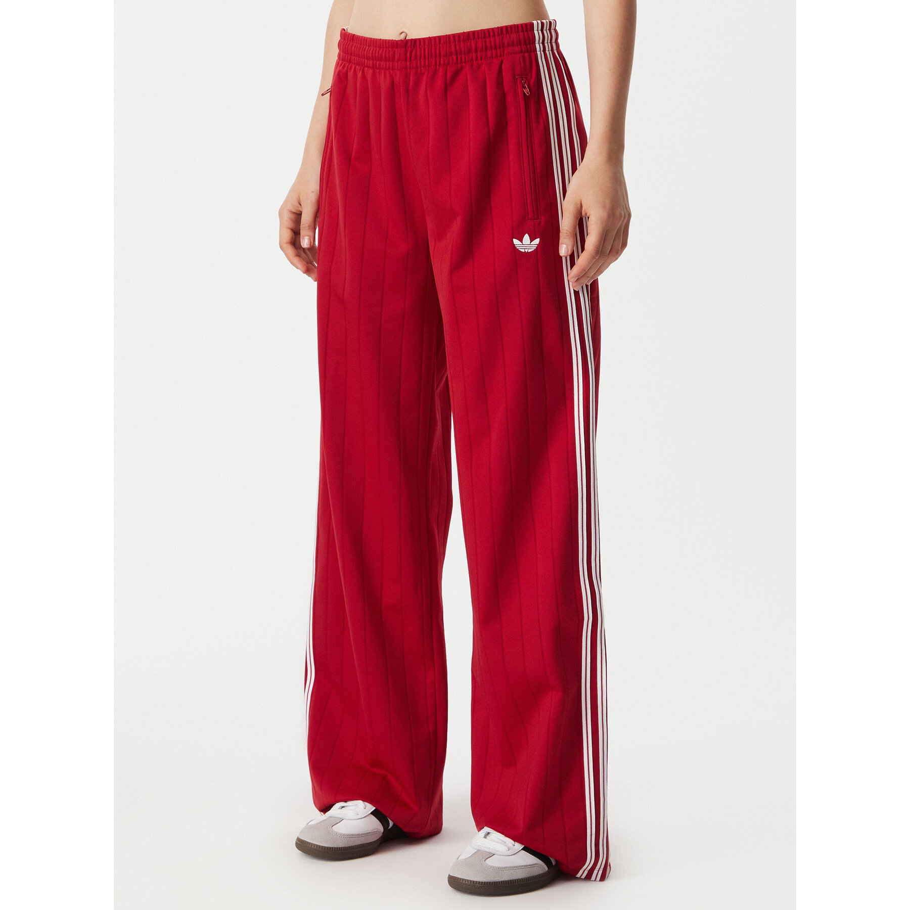 adidas Jogginghose Pinstripe Firebird Loose Trackpant KS9977 Rot Wide Leg