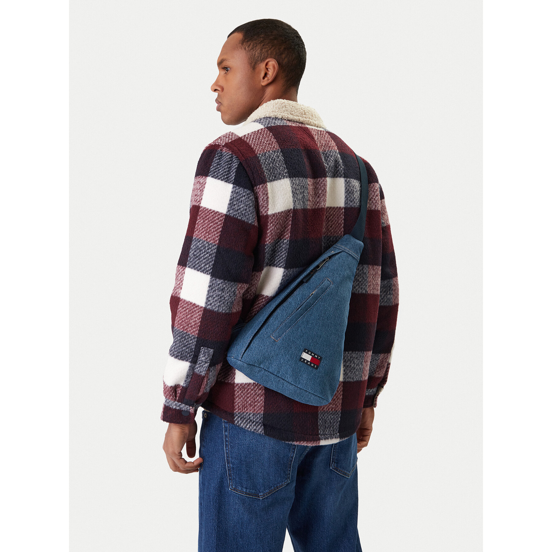 Męski Tommy Jeans Plecak Niebieski Tjm Utility Denim Sling Bag AM0AM14051