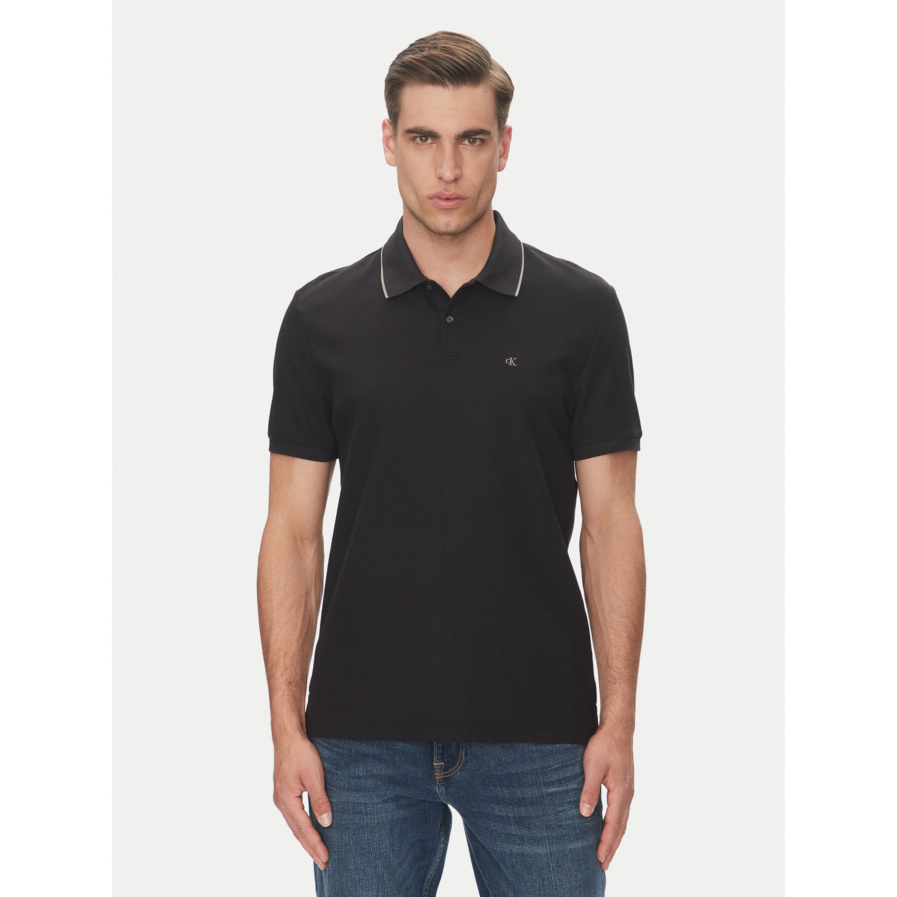 Calvin Klein Polo LV04LC239G Μαύρο Regular Fit