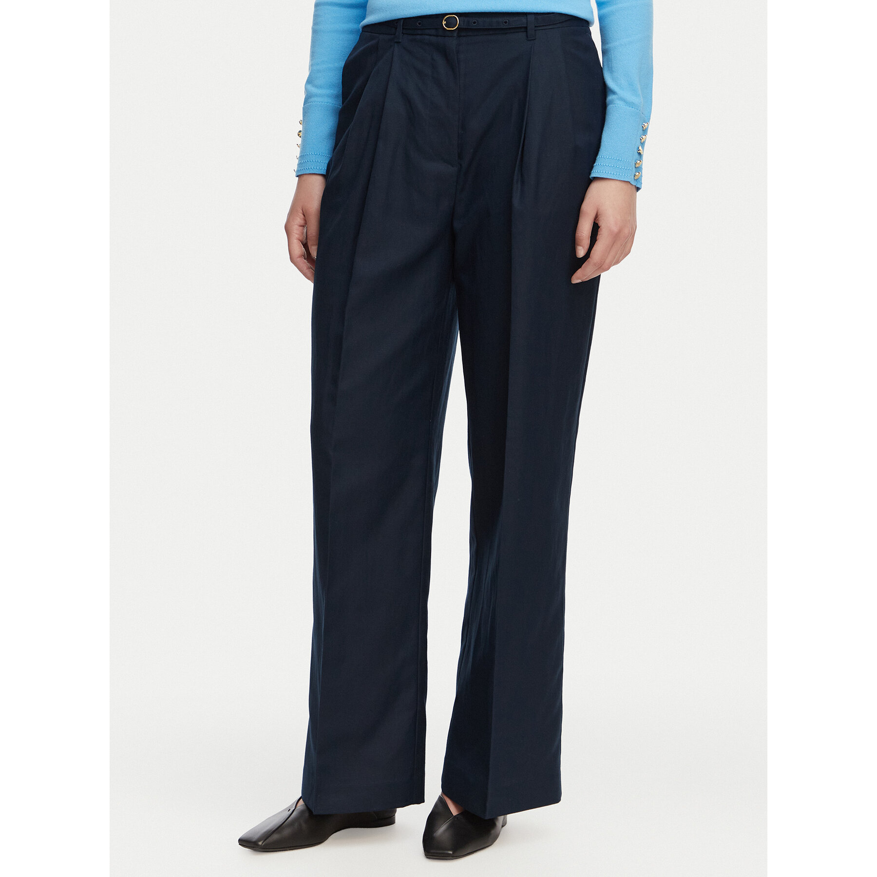 Tommy Hilfiger Stoffhose WW0WW48884 Dunkelblau Wide Leg