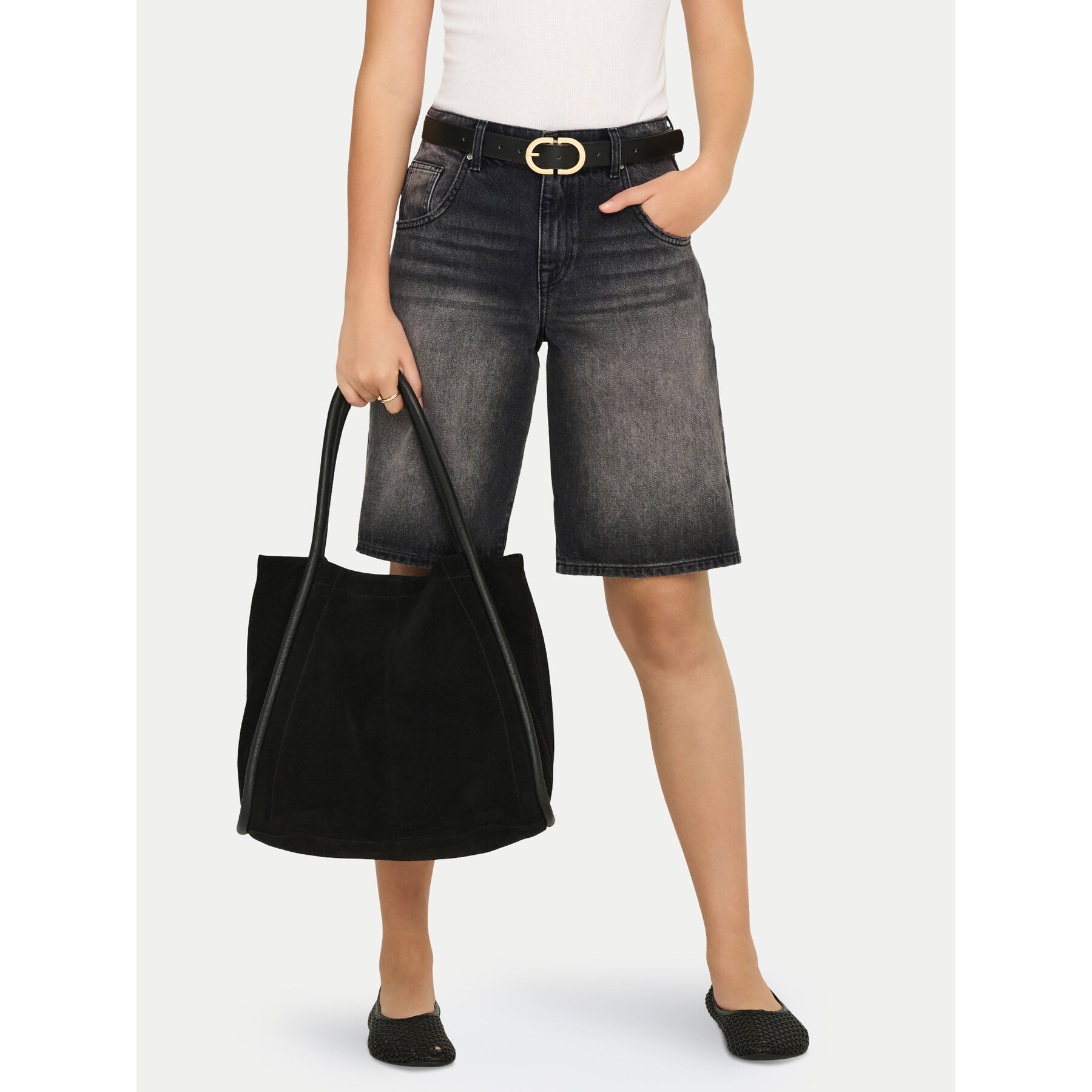 Only Jeansshorts Mate Reg 15340976 Schwarz Regular Fit