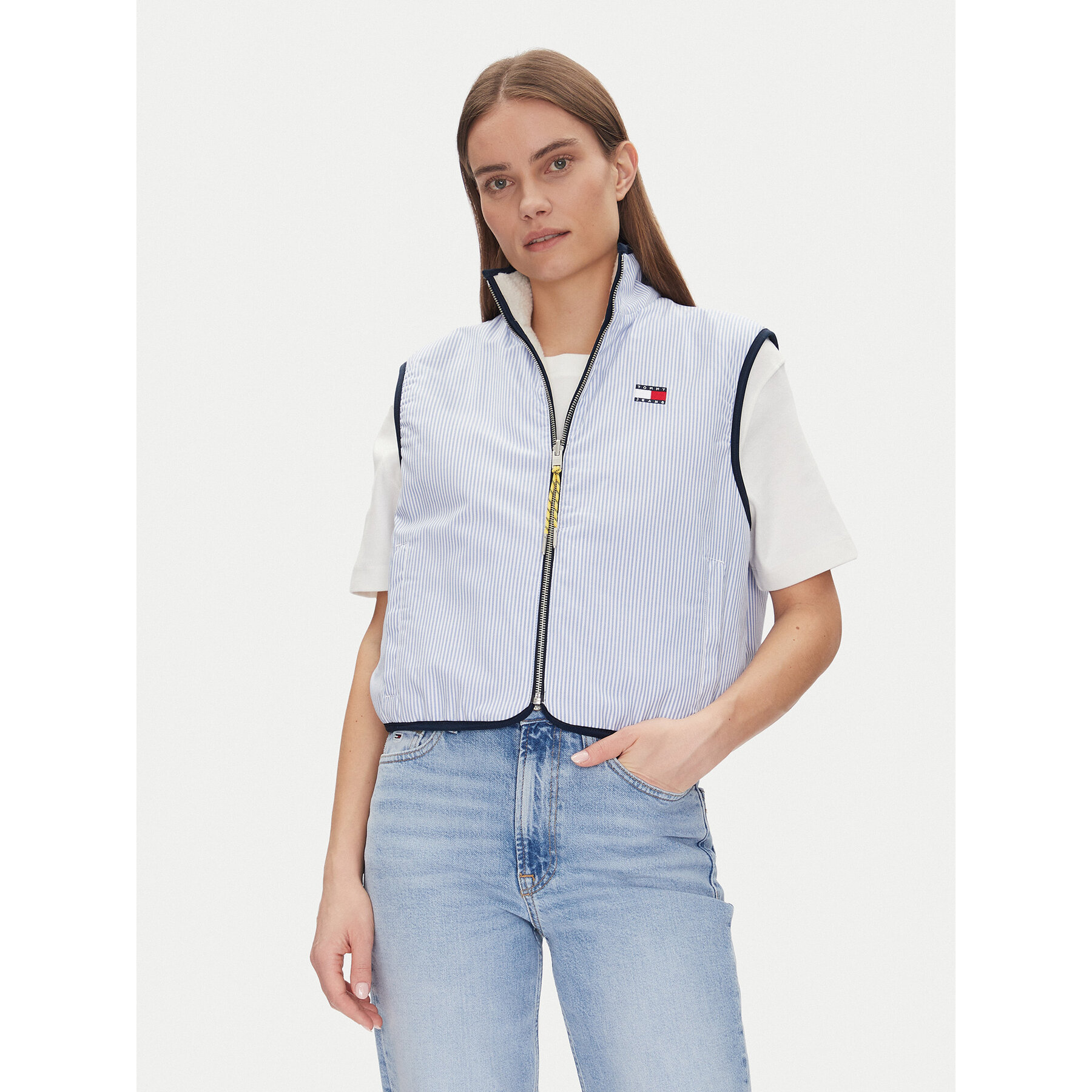 Tommy Jeans Bodywarmer Tjw Reversible Teddy Vest DW0DW20233 Himmelblau Regular Fit