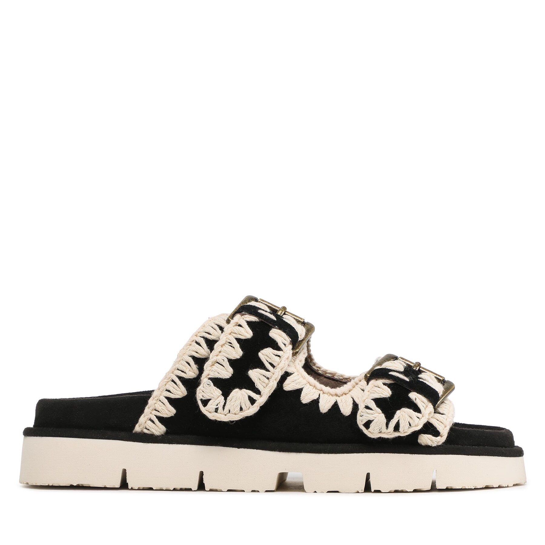 Mou Παντόφλες Mou New Bio With Buckles SW461005A Μαύρο