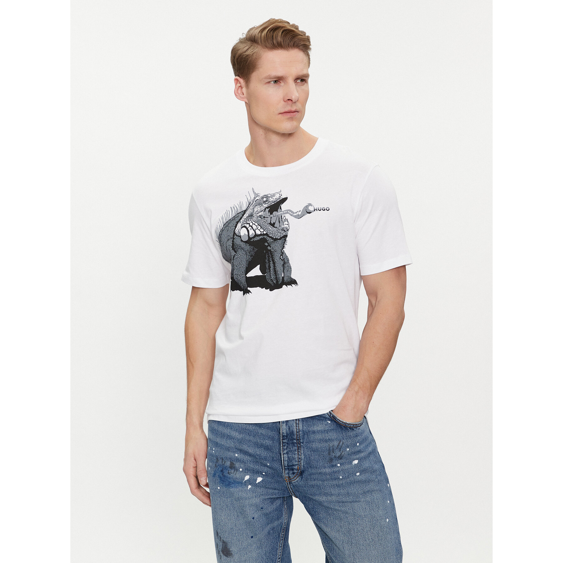 Hugo T-shirt Dibeach 50513812 Bianco Regular Fit