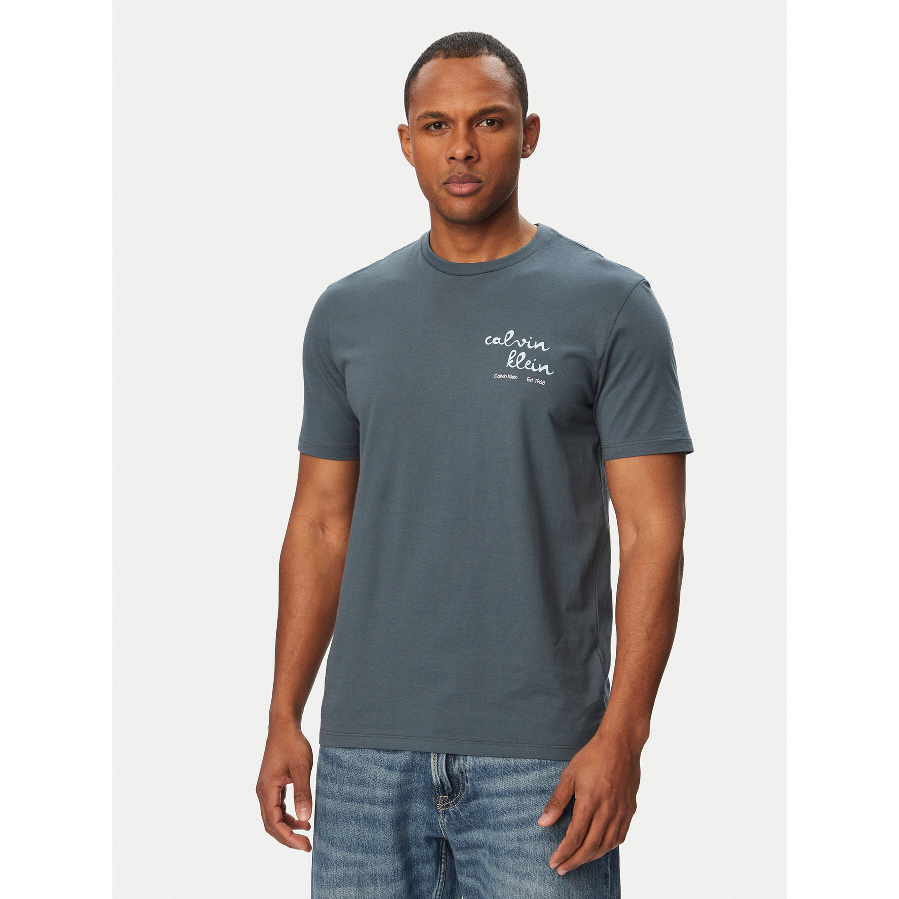 Calvin Klein Jeans T-Shirt LV04RG837G Dunkelblau Regular Fit