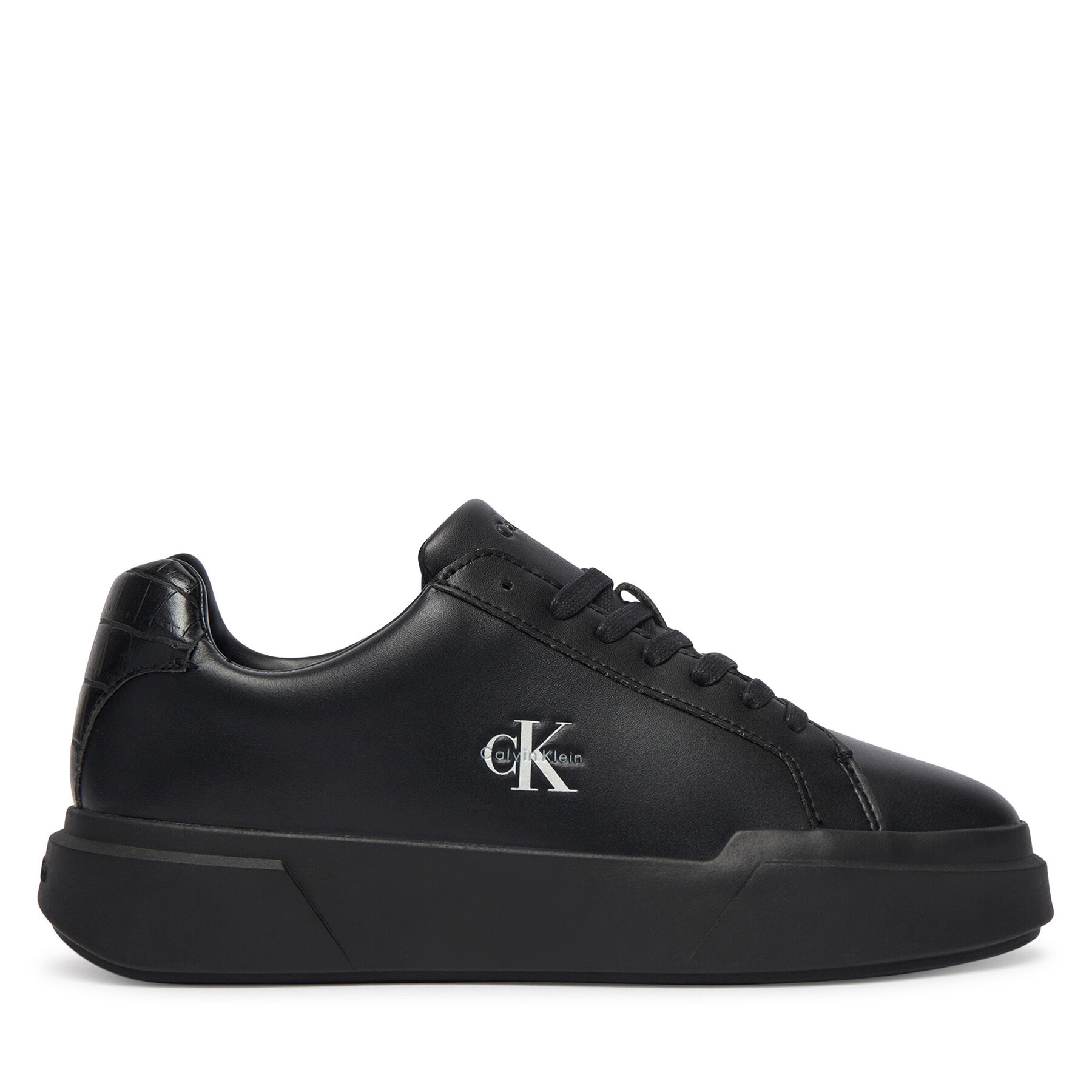 Superge Calvin Klein Chunky Cups Laceup Lth Bt Croc HW0HW03223 Črna