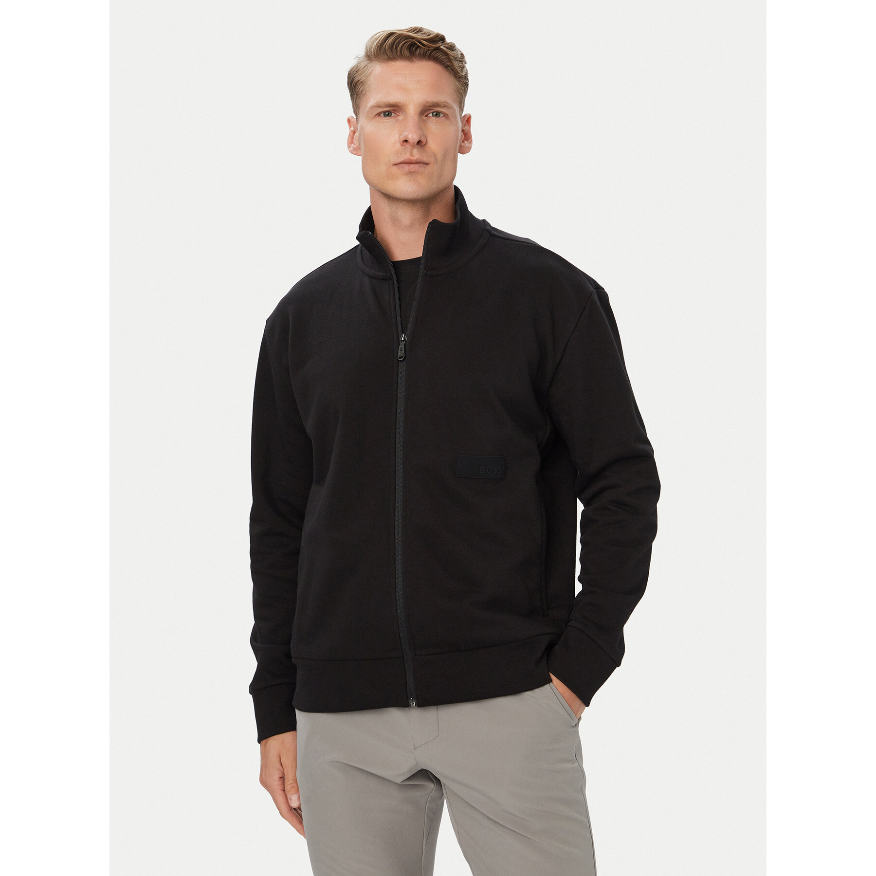 BOSS Sweatshirt 50564104 Schwarz Relaxed Fit