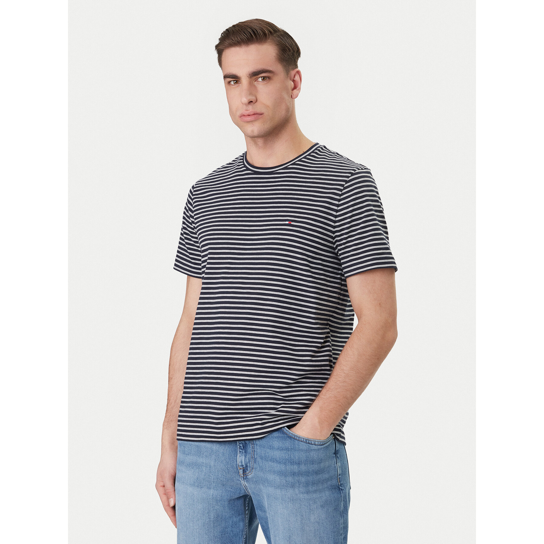 Tommy Hilfiger T-Shirt Ess Seasonal MW0MW40923 Dunkelblau Regular Fit