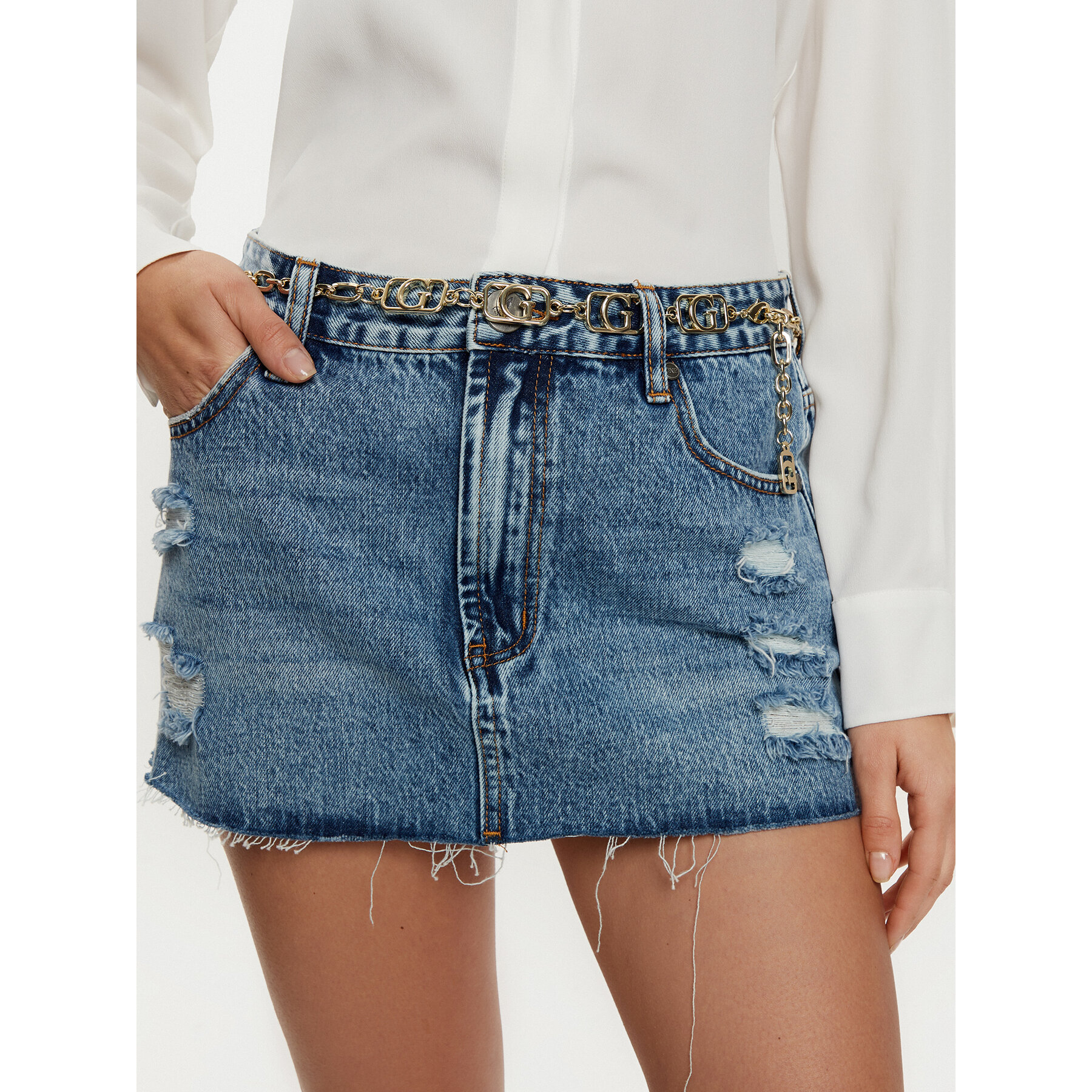 Ceinture portée à la taille Guess BW9193 P5120 Or