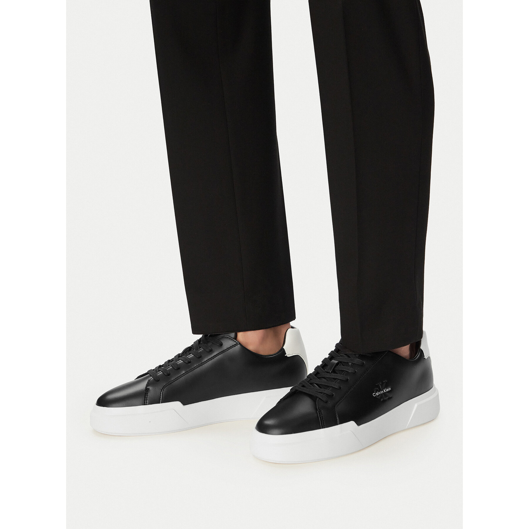Sneakers Calvin Klein Chunky Cupsole Laceup Lth YM0YM01344 Negru
