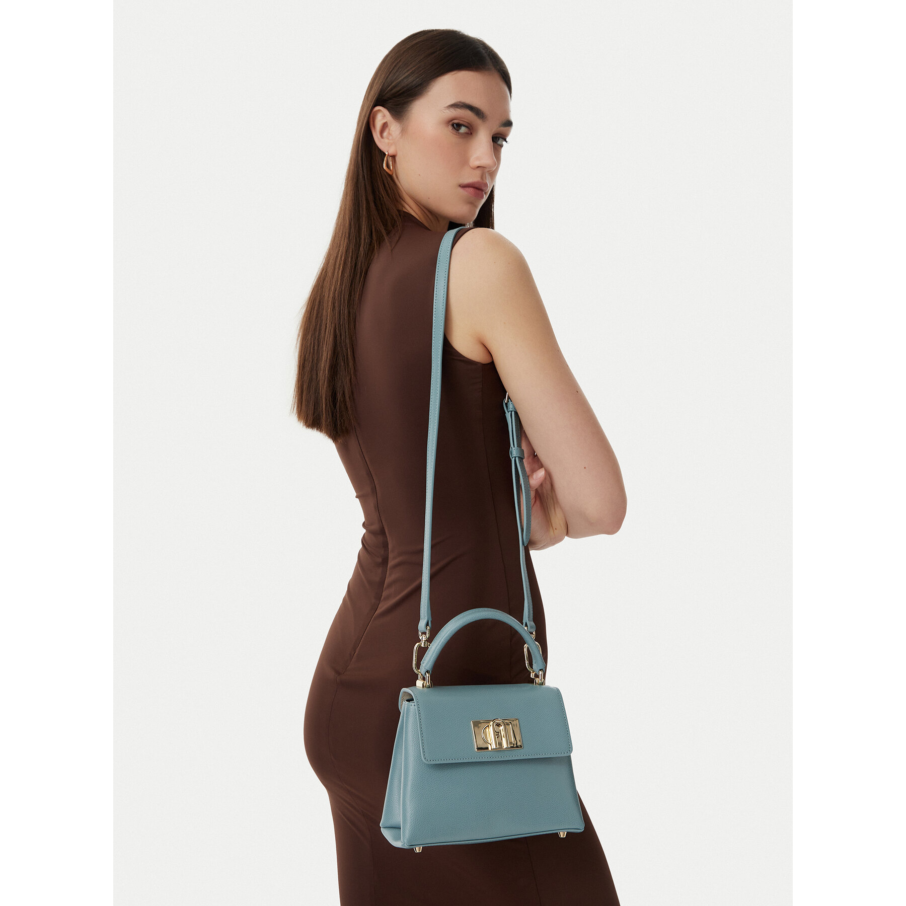 Ročna torba Furla 1927 Mini WB00109 ARE000 BG 4896S Svetlo modra