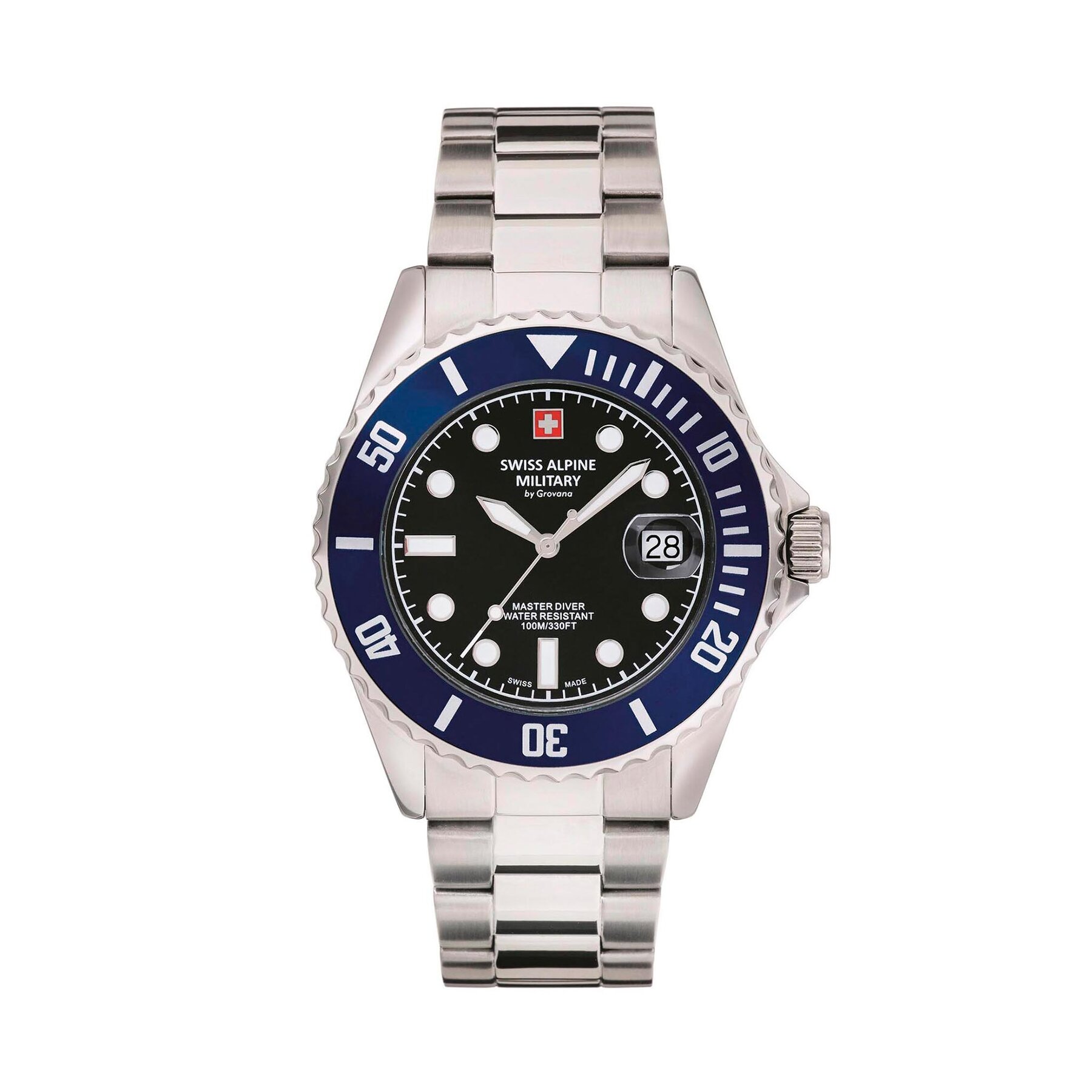 

Годинник Swiss Alpine Military Grovana Master Diver 7053.1136 Silver, Срібний