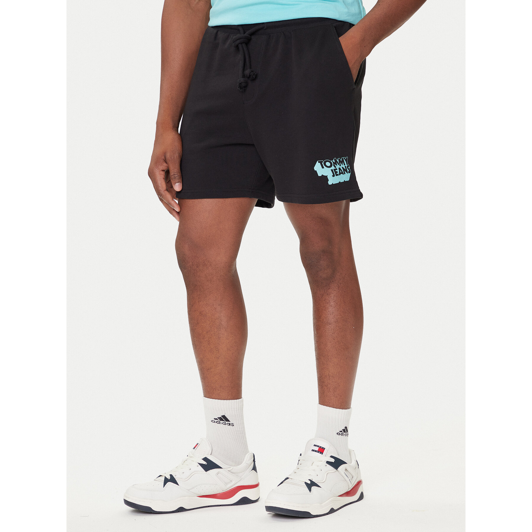 Tommy Jeans Sportshorts Stack Logo DM0DM21803 Schwarz Relaxed Fit
