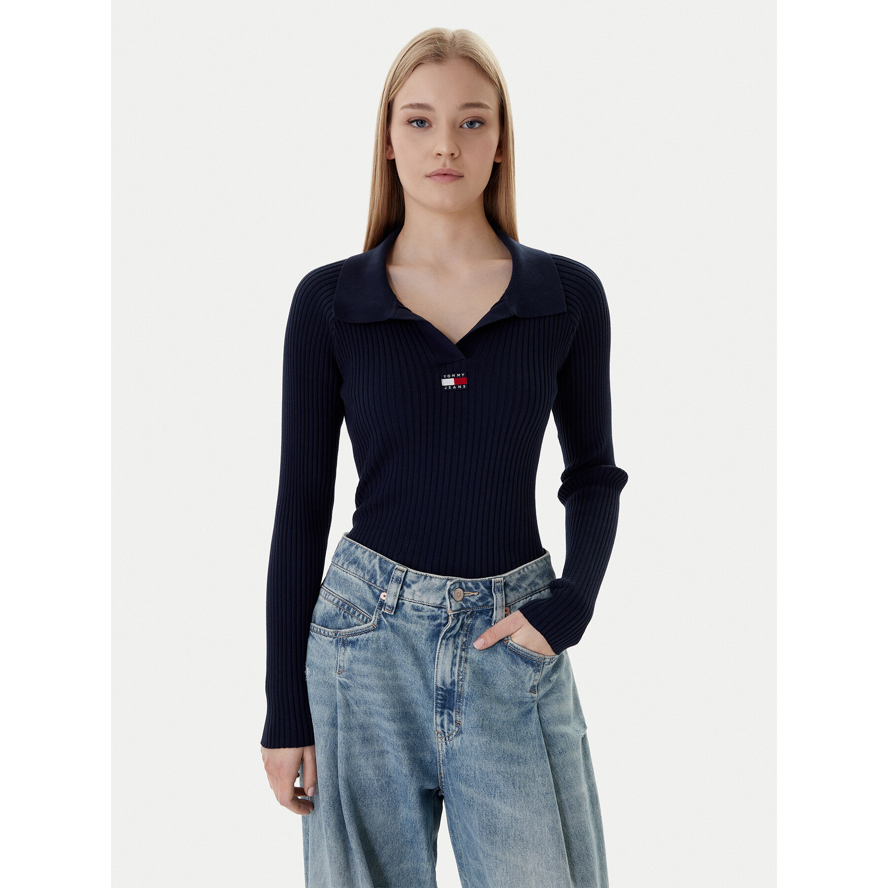 Tommy Jeans Pullover DW0DW22036 Dunkelblau Slim Fit
