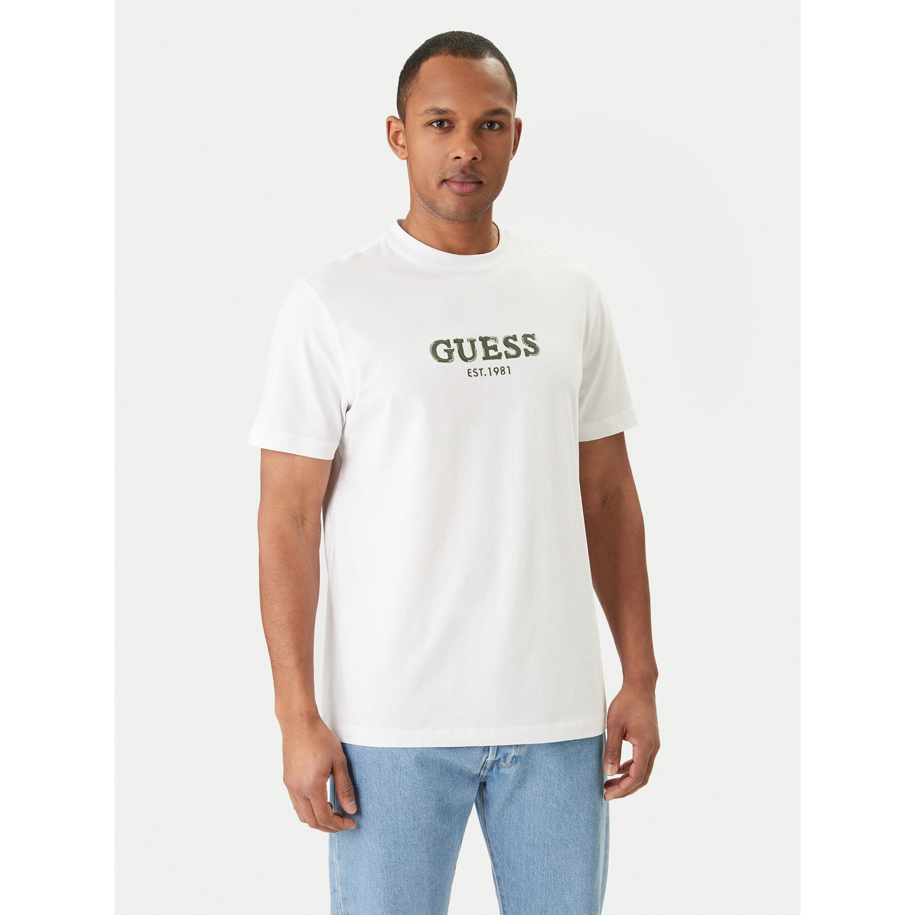 Guess T-Shirt M6GI16 K3032 Λευκό Regular Fit