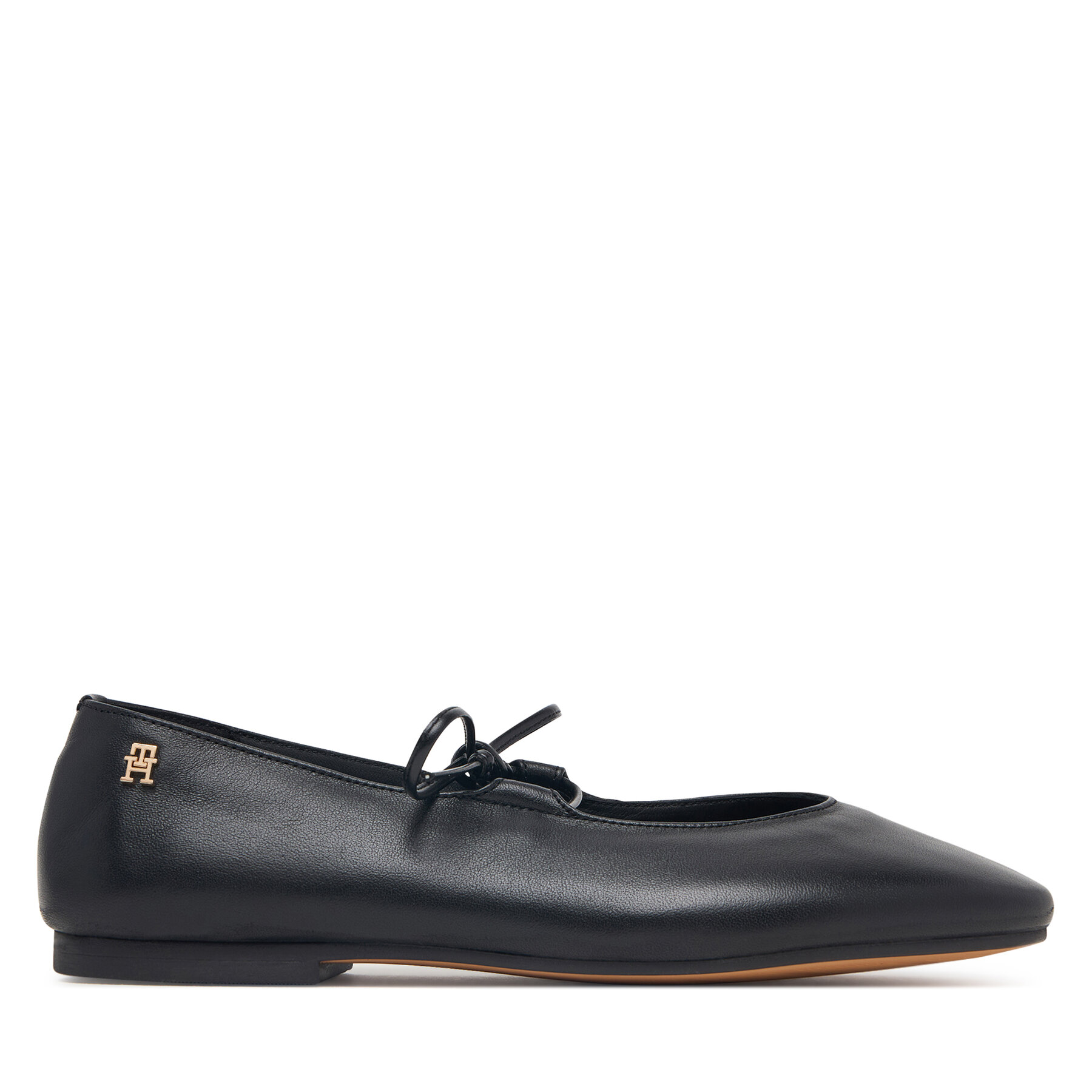 Балеринки Tommy Hilfiger Lace-Up Leather Ballerina FW0FW09542 Черен