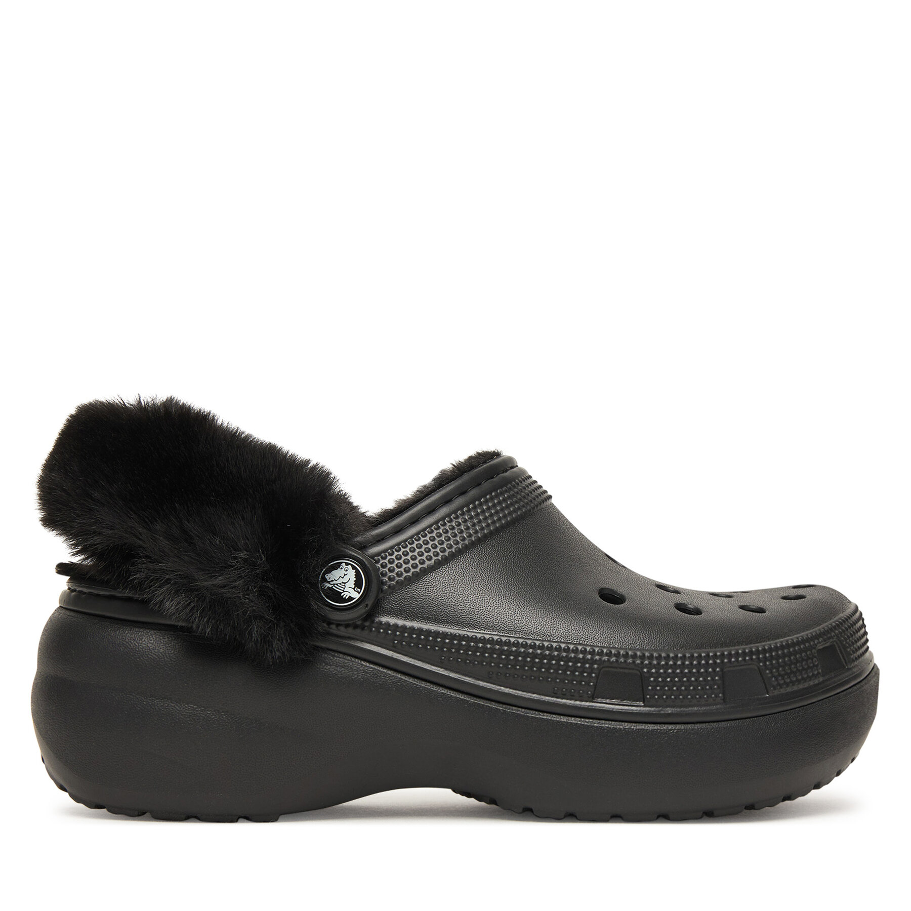 Παντόφλες Crocs Classic Platform Fuzz Lined Clog 212854 Μαύρο