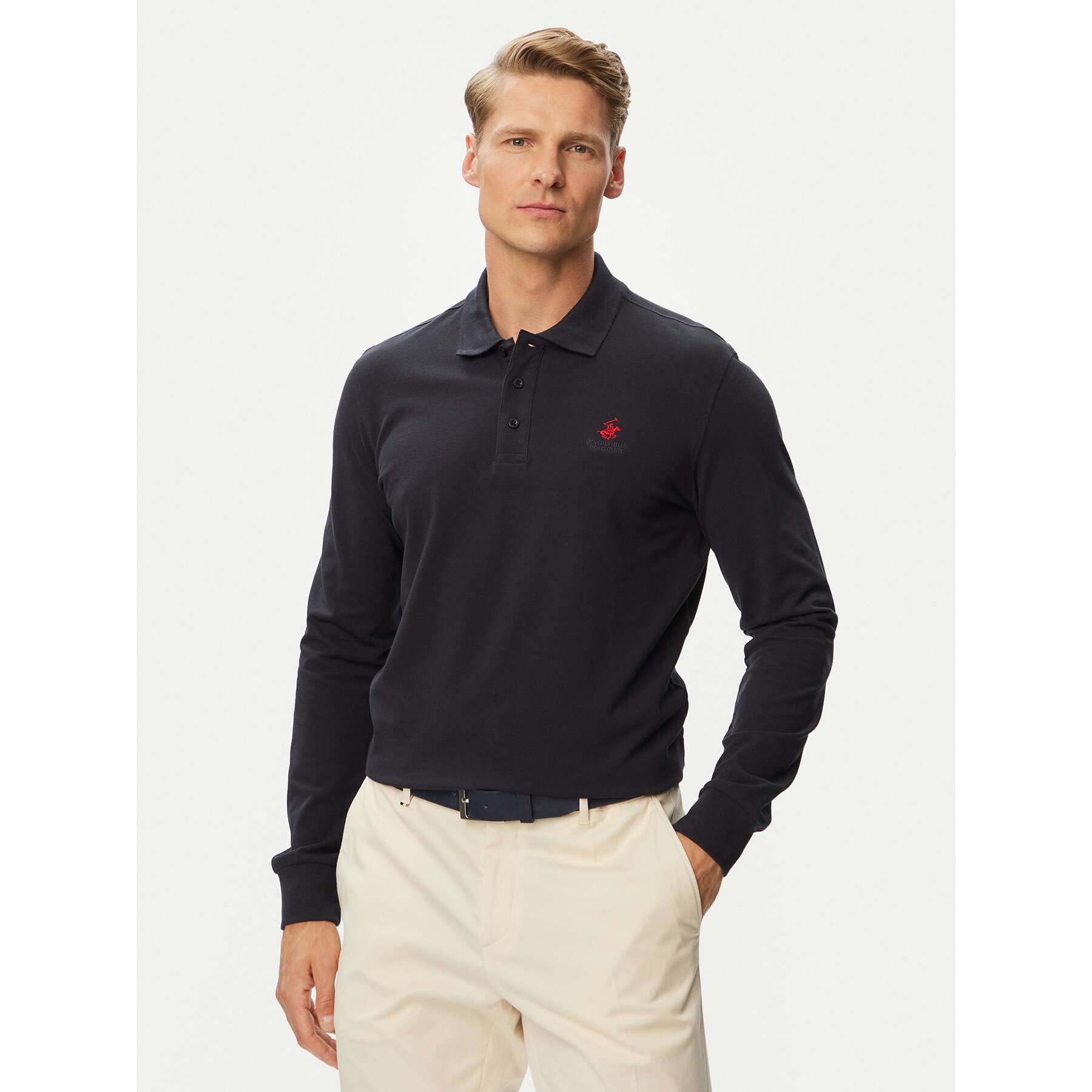 Beverly Hills Polo Club Polo majica P-SS26M-P424125 Mornarsko modra Regular Fit