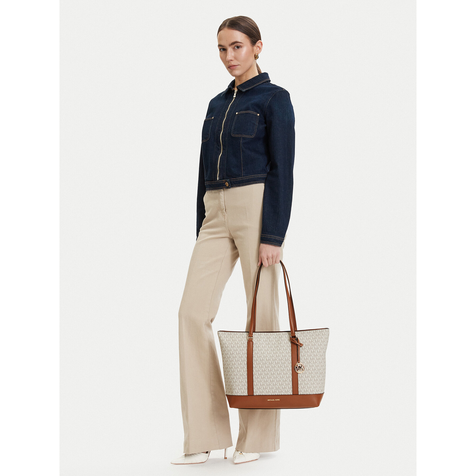 Torbica MICHAEL Michael Kors Andie 30S6G3PT3B Krem